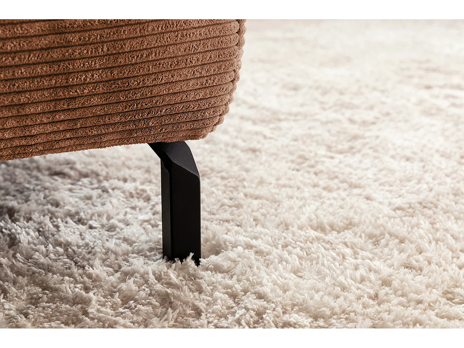 Ecksofa - Braun Cord - DELIA