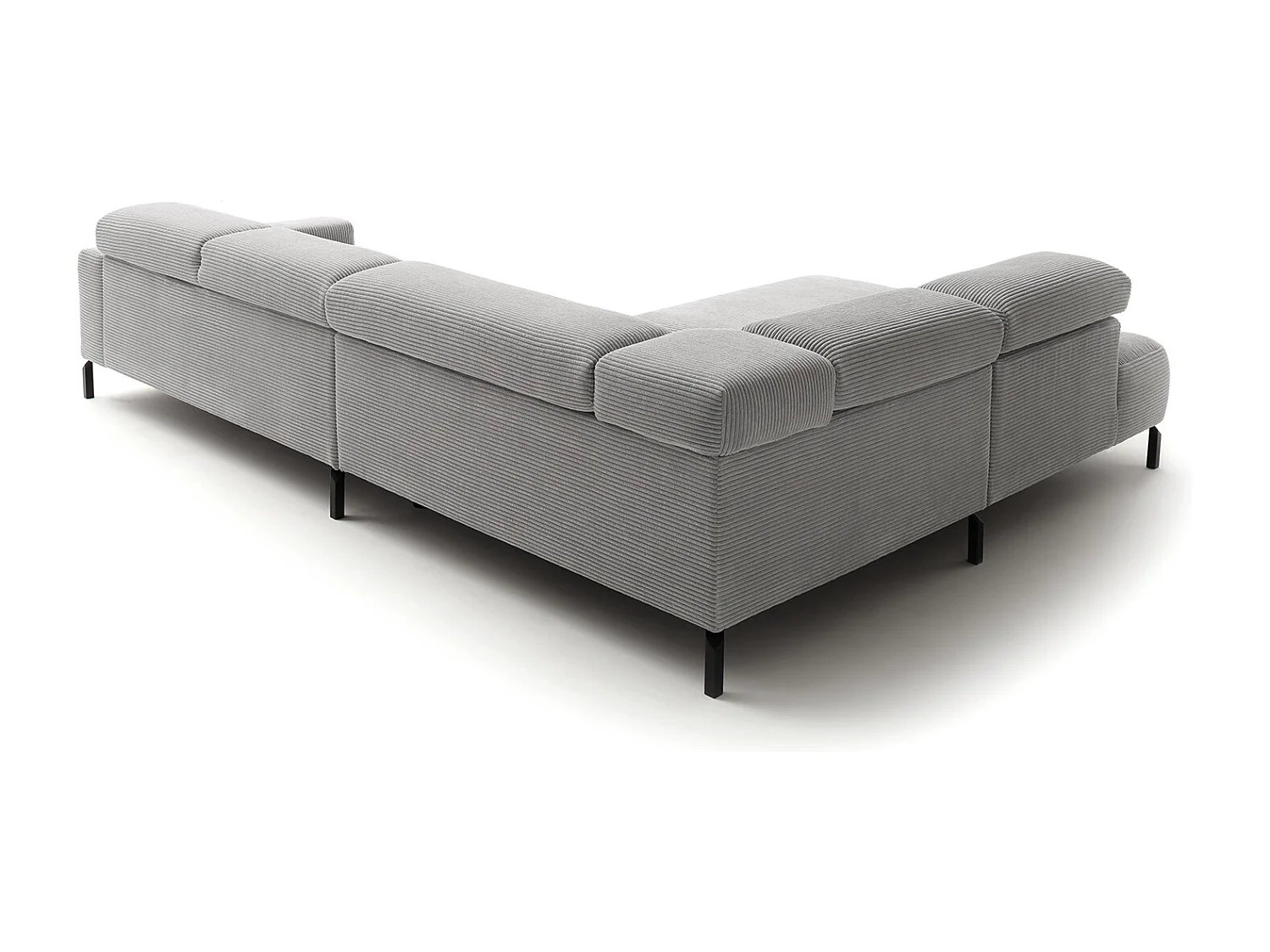 Ecksofa - Hellgrau Cord - DELIA