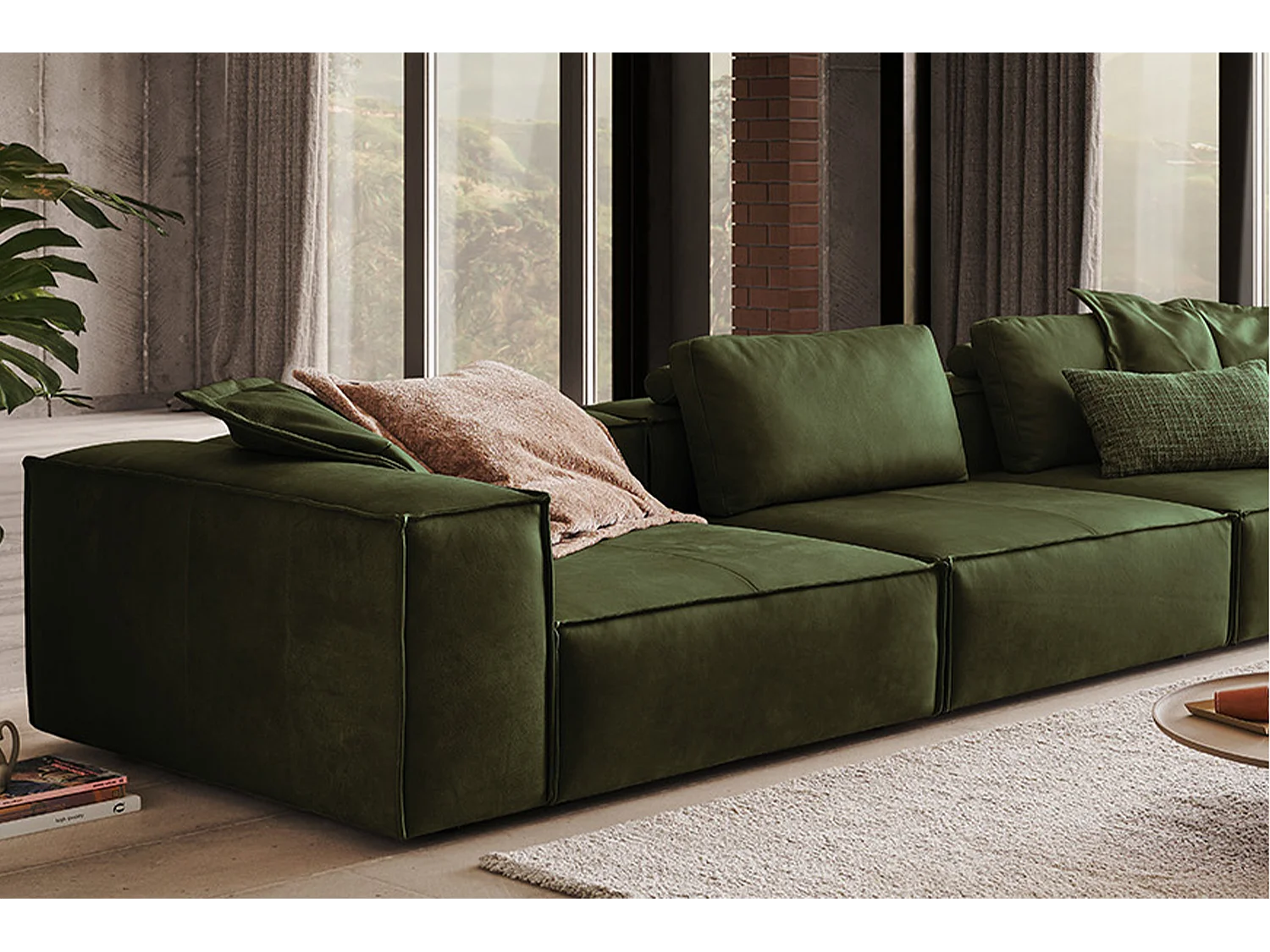 Sofa - Grün Leder - CARMO