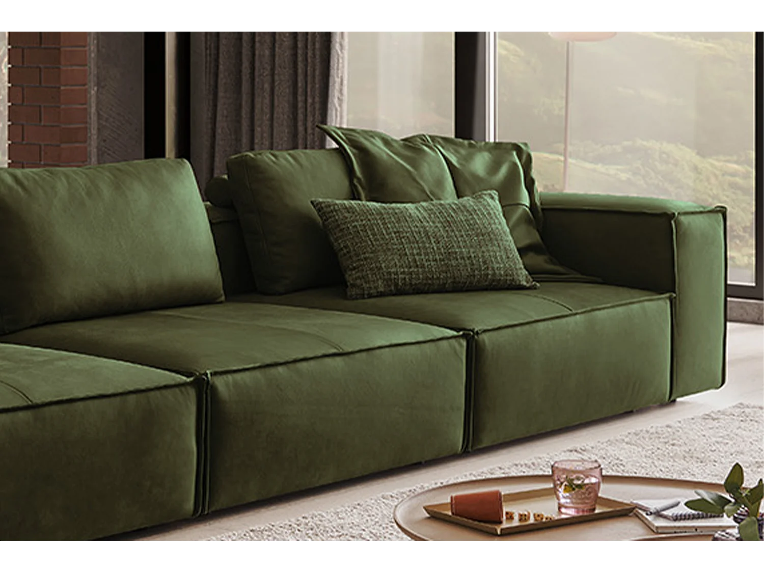 Sofa - Grün Leder - CARMO