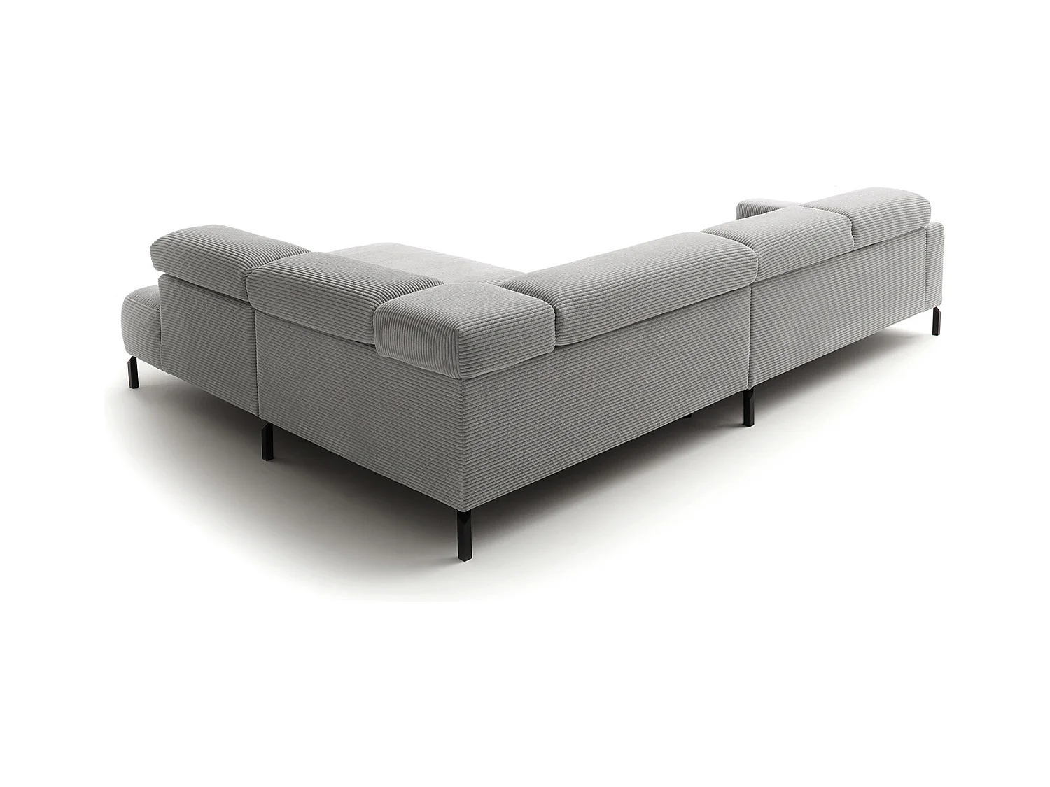 Canapé d'angle - gris clair Velours côtelé - DELIA