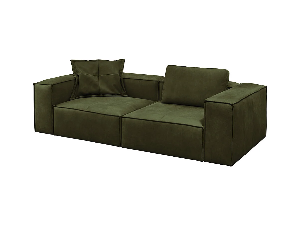 Canapé - Vert cuir - CARMO