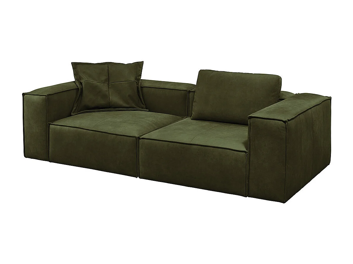 Canapé - Vert cuir - CARMO