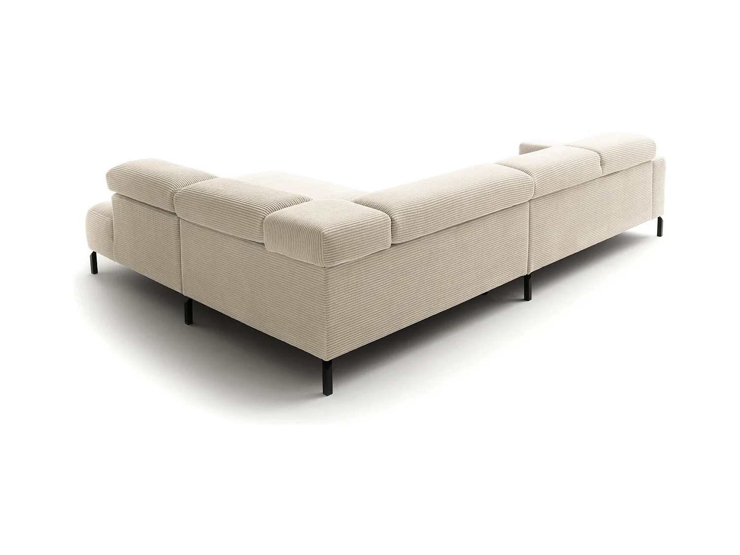 Canapé d'angle - blanc crème Velours côtelé - DELIA