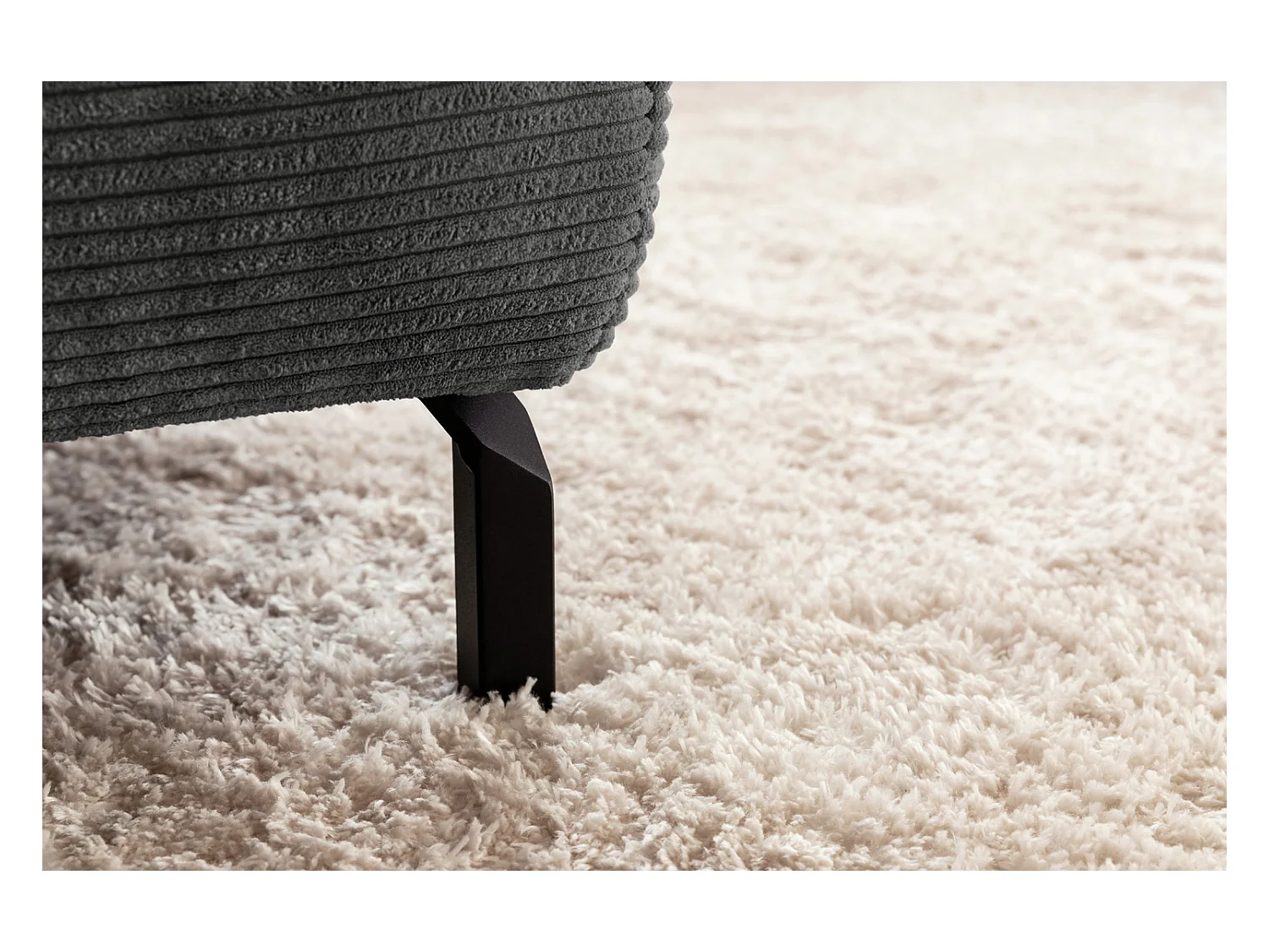 Ecksofa - Grau Cord - DELIA