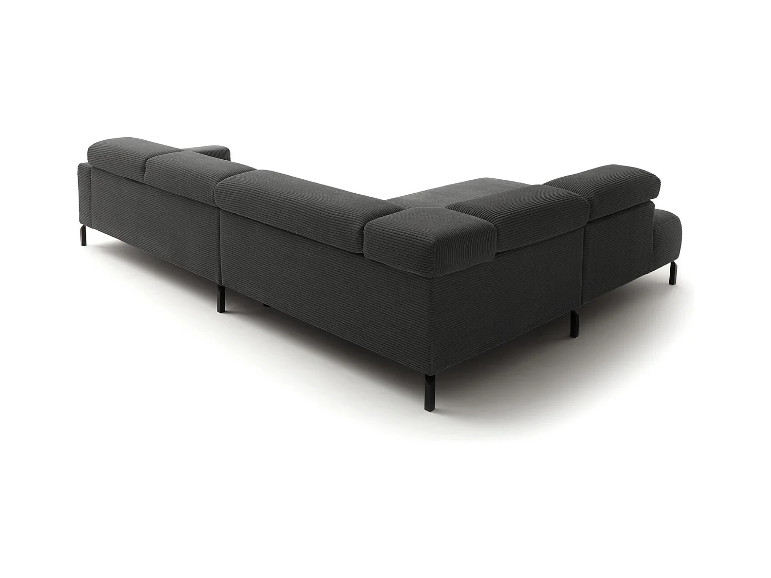 Ecksofa - Grau Cord - DELIA