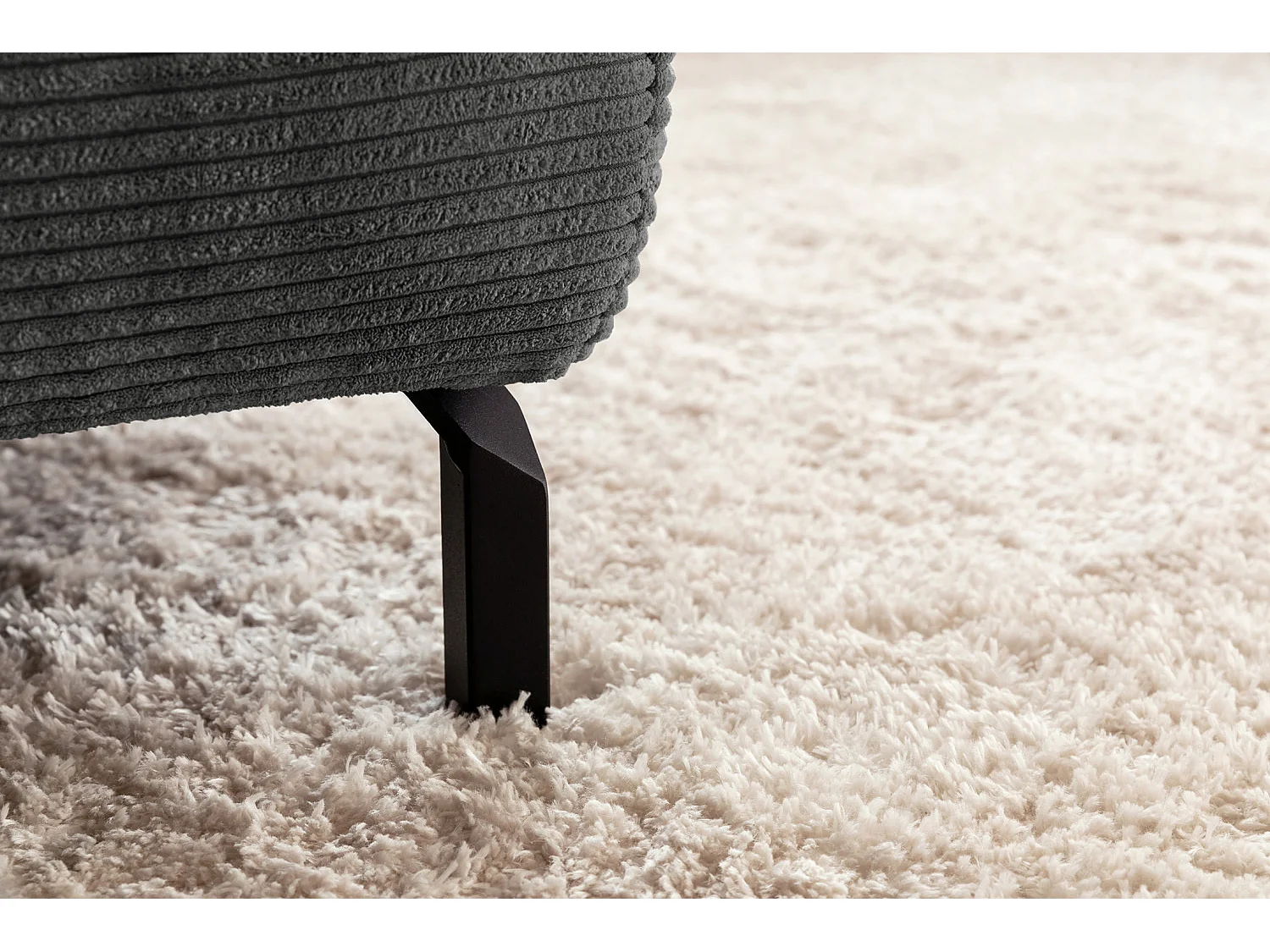 Ecksofa - Grau Cord - DELIA