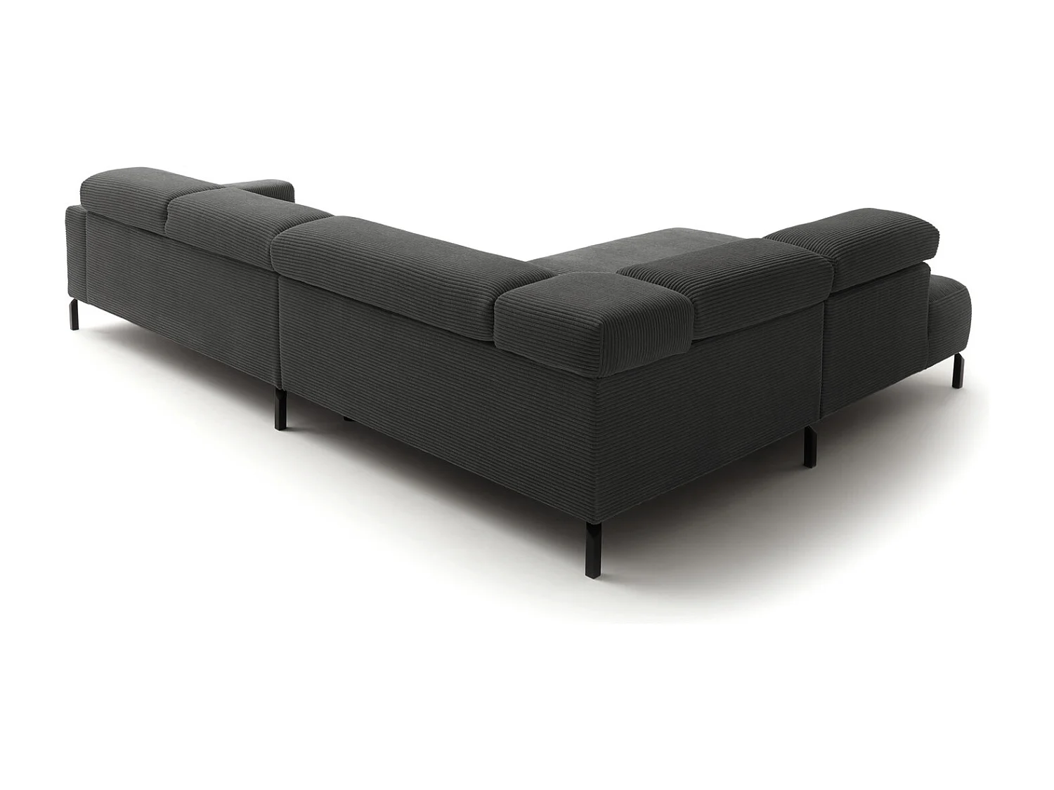 Ecksofa - Grau Cord - DELIA