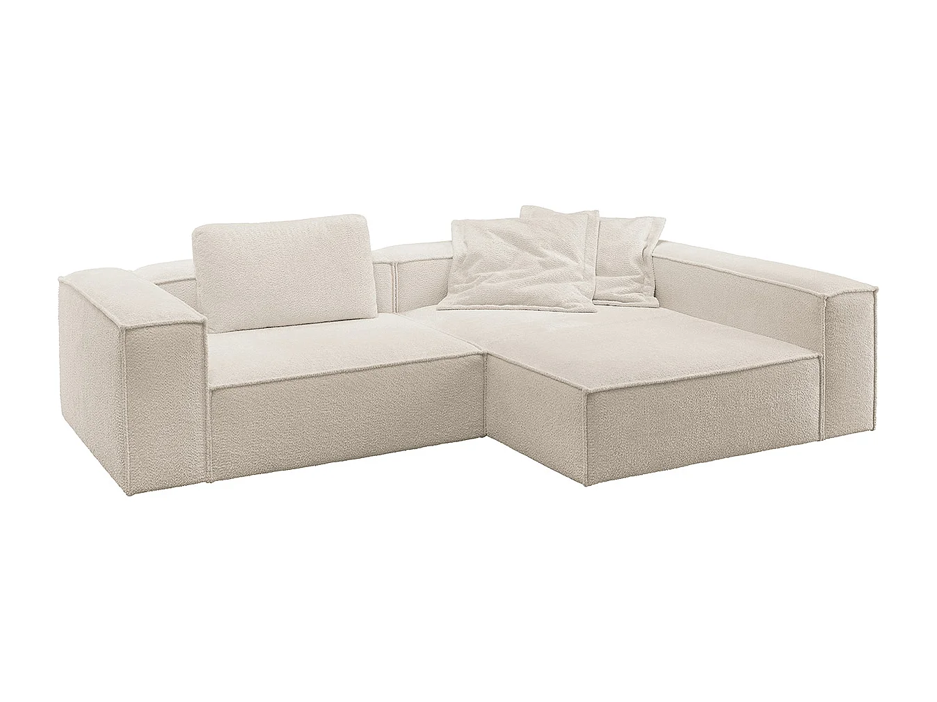 Ecksofa - Weiß Flachgewebe - CARMO