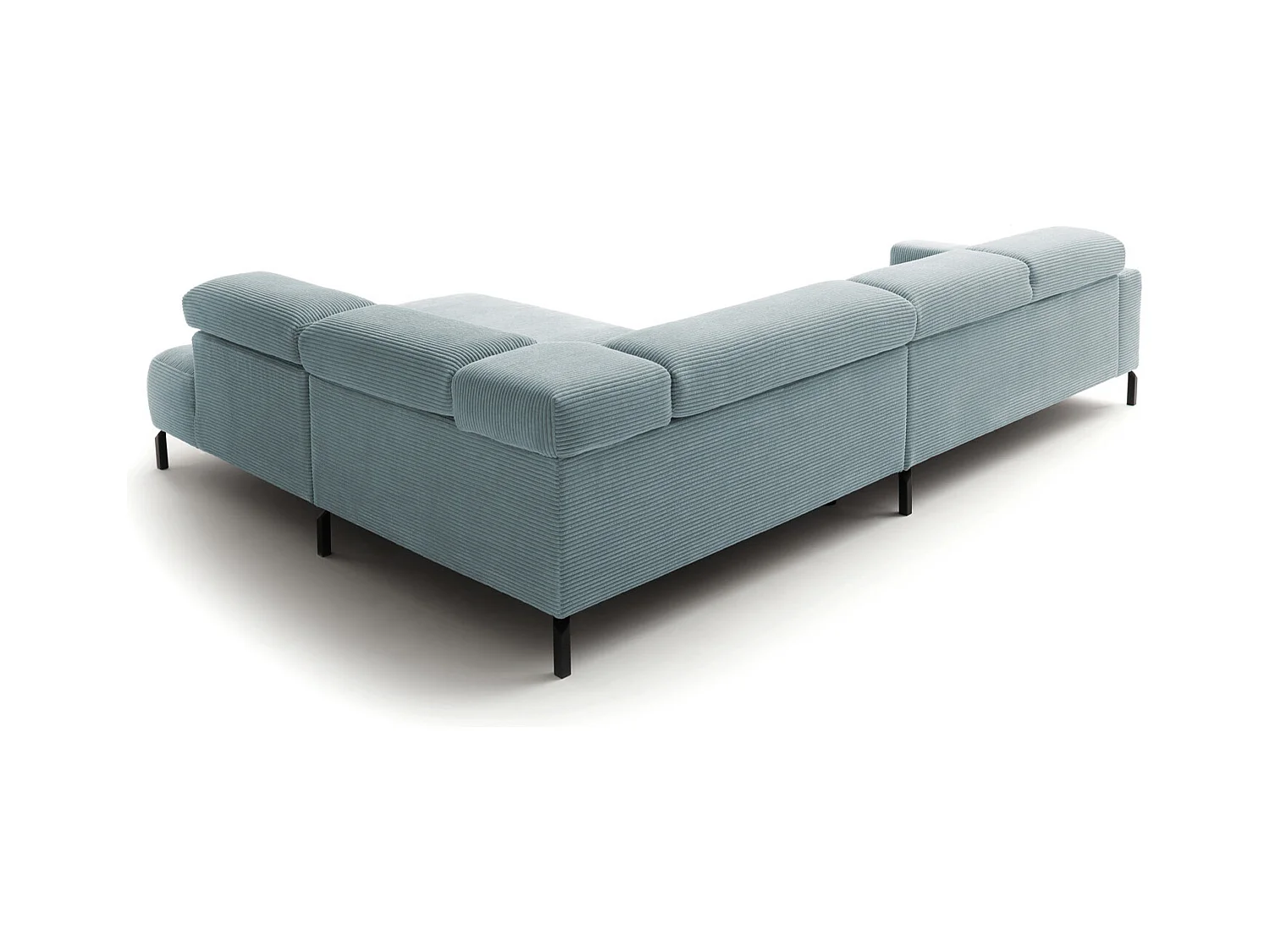 Canapé d'angle - bleu clair Velours côtelé - DELIA