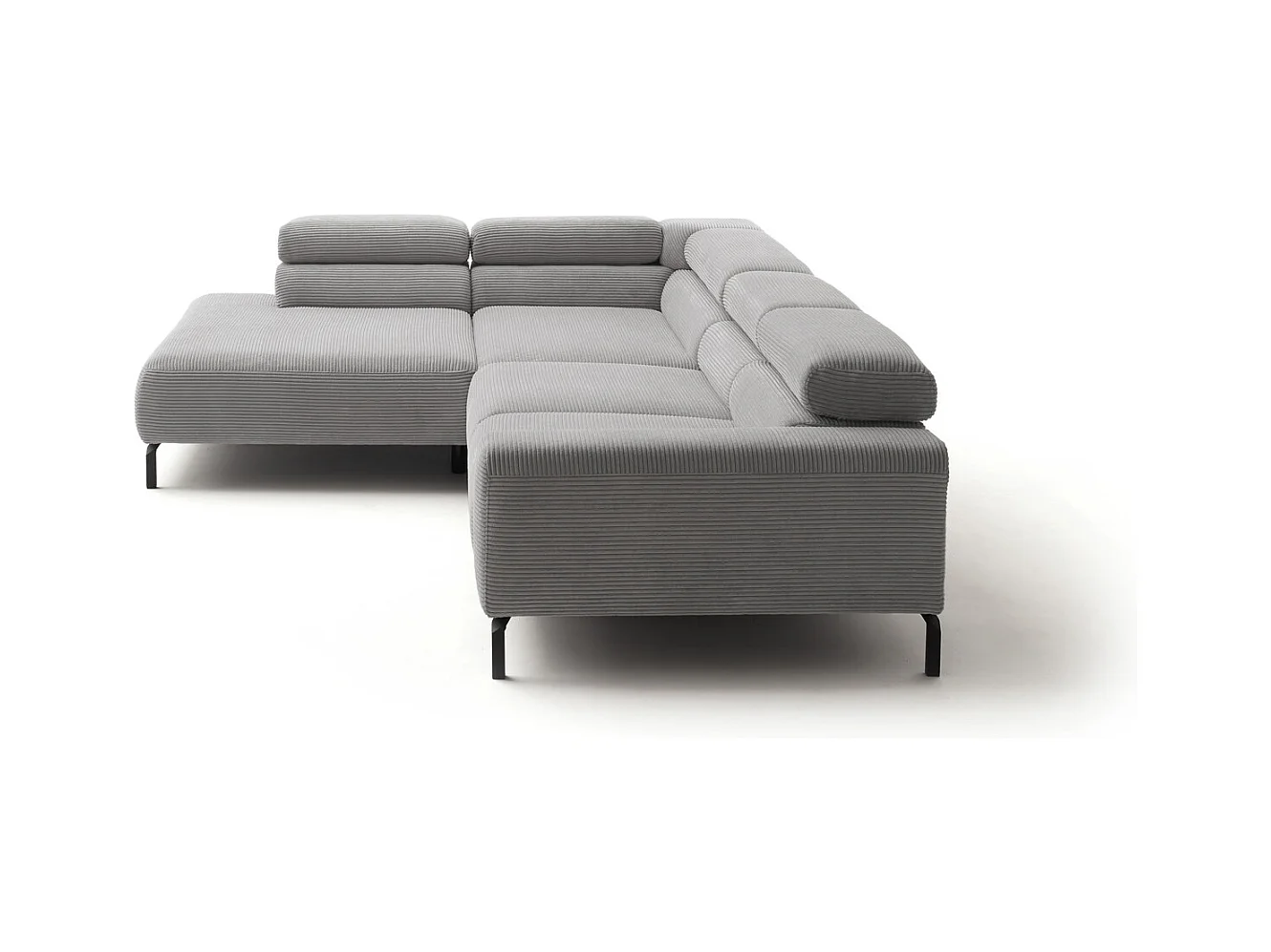 Canapé d'angle - gris pierre Velours côtelé - DELIA