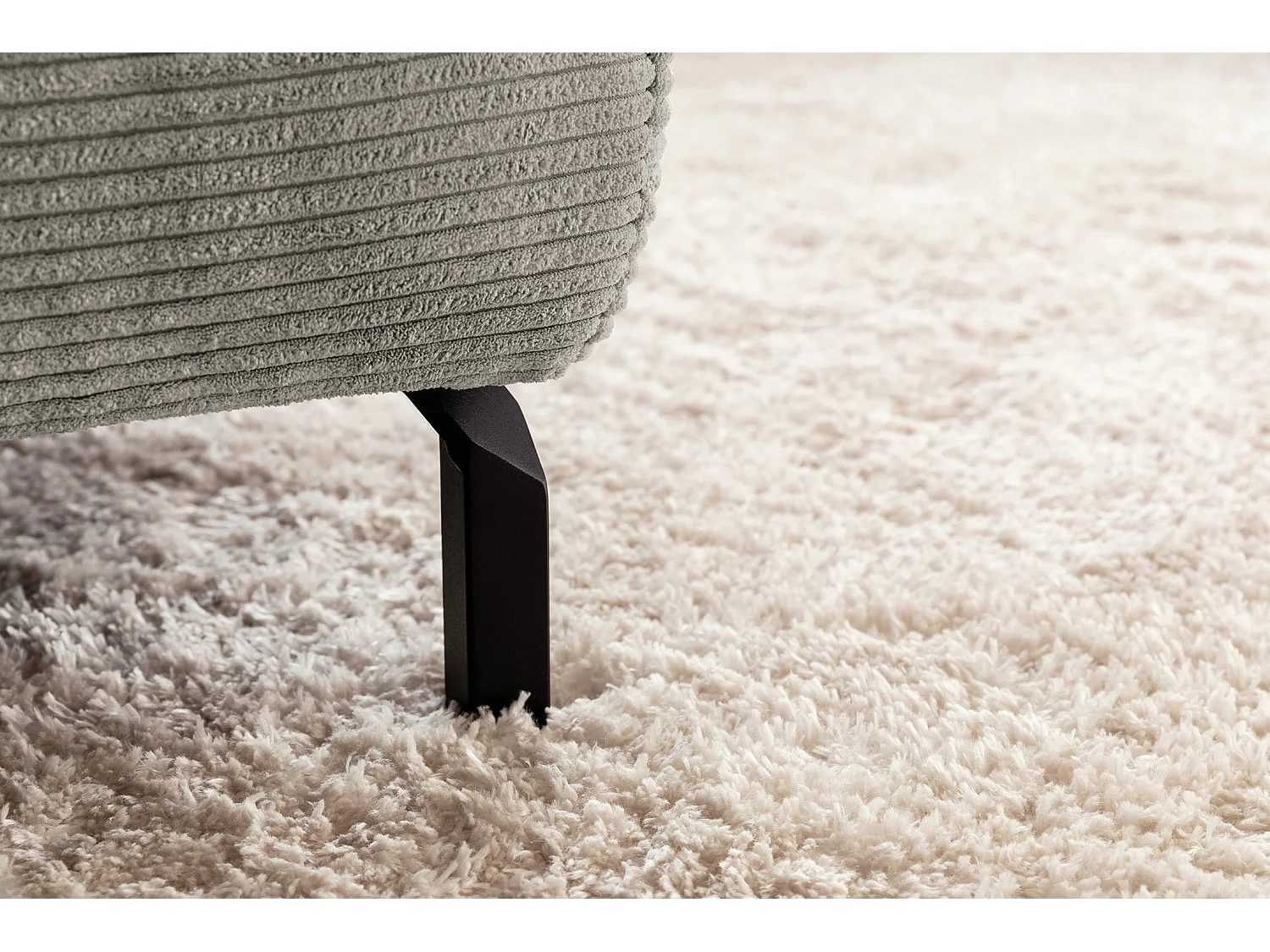 Ecksofa - Steingrau Cord - DELIA