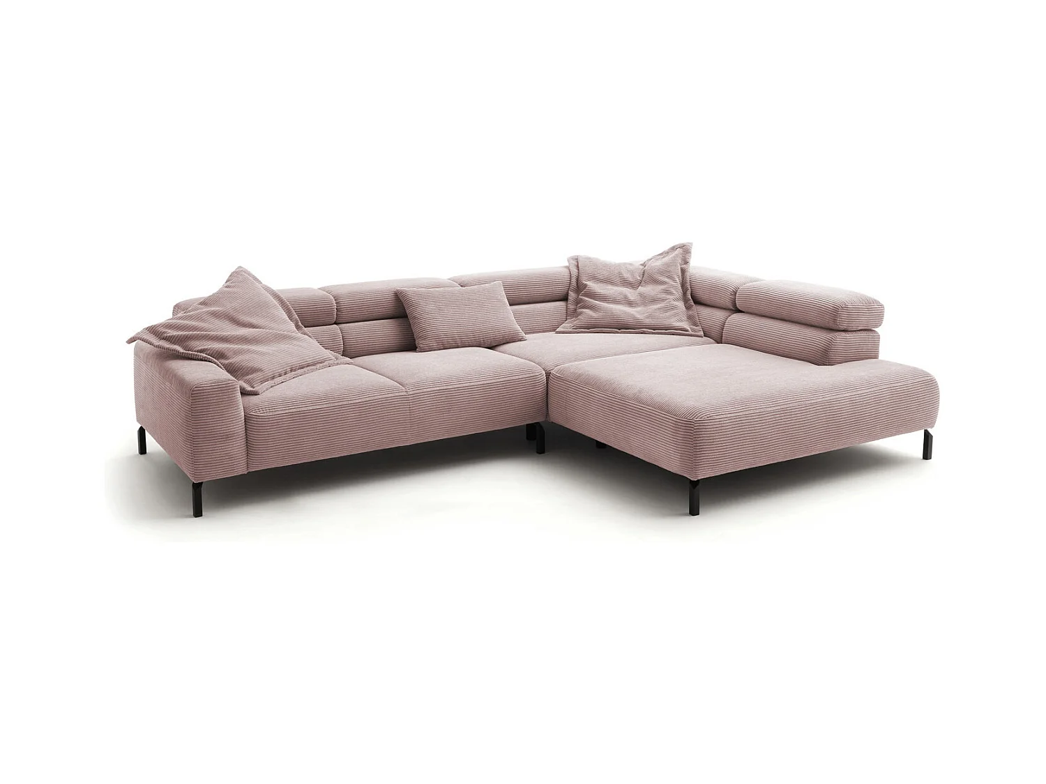 Hoekbank - Roze Koord - DELIA