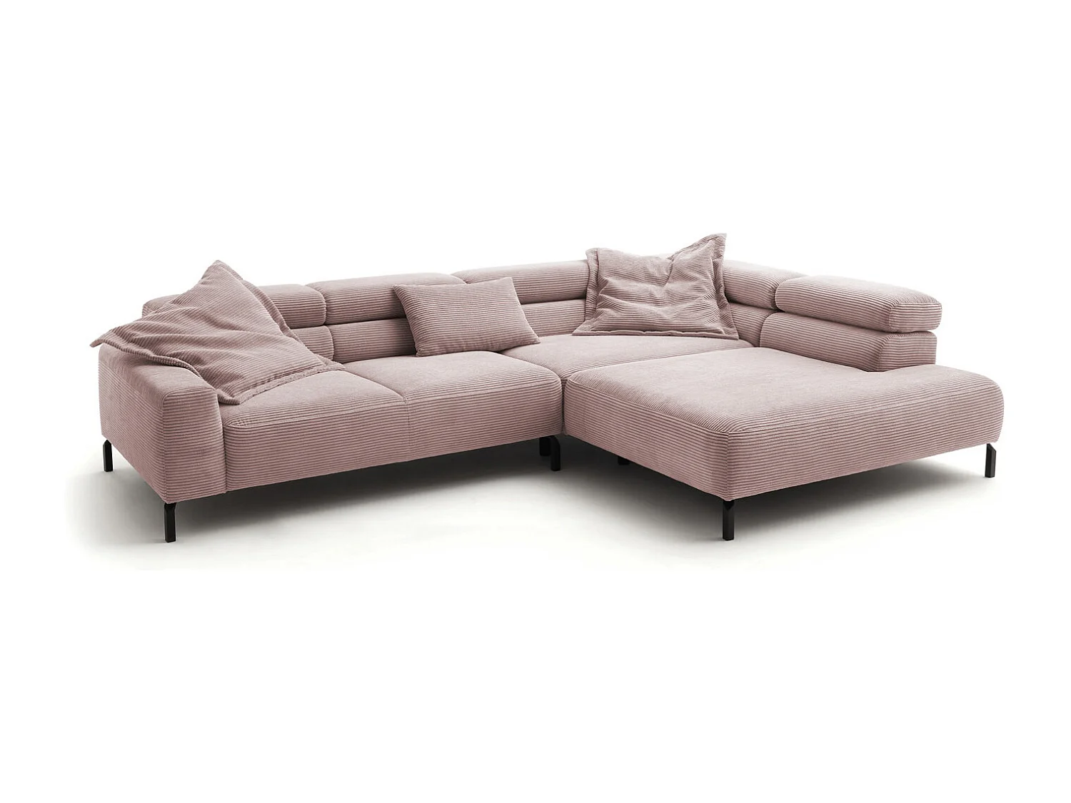 Ecksofa - Pink Cord - DELIA