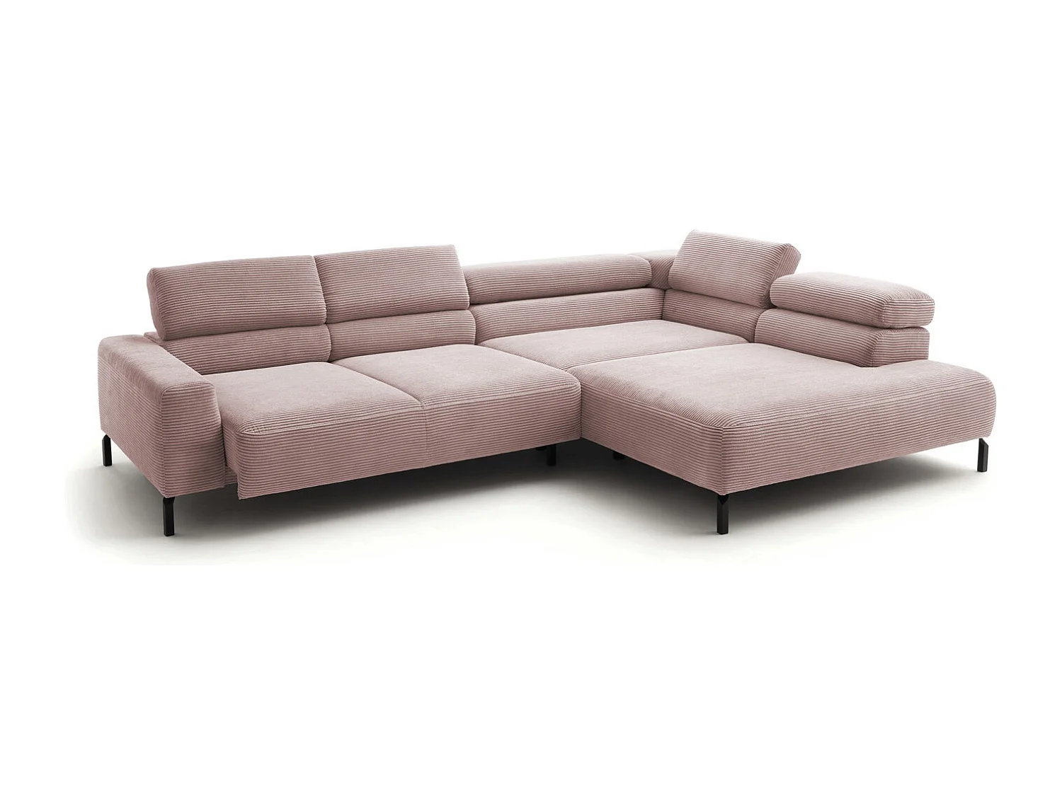 Ecksofa - Pink Cord - DELIA