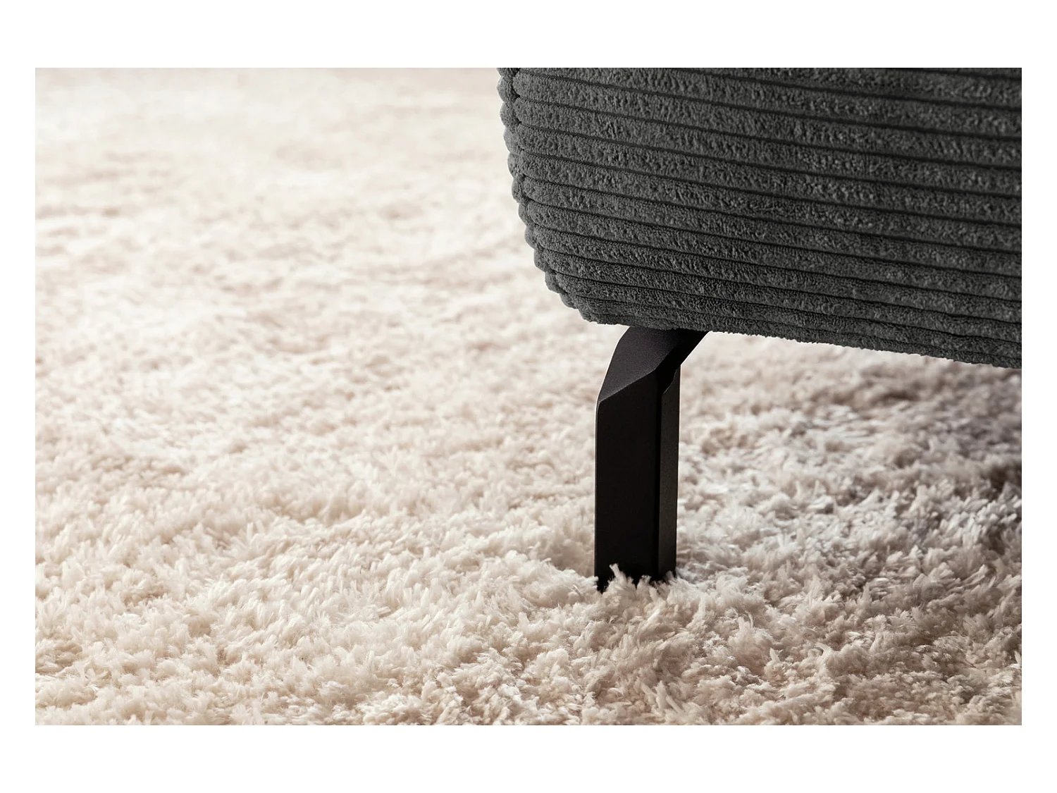 Ecksofa - Grau Cord - DELIA