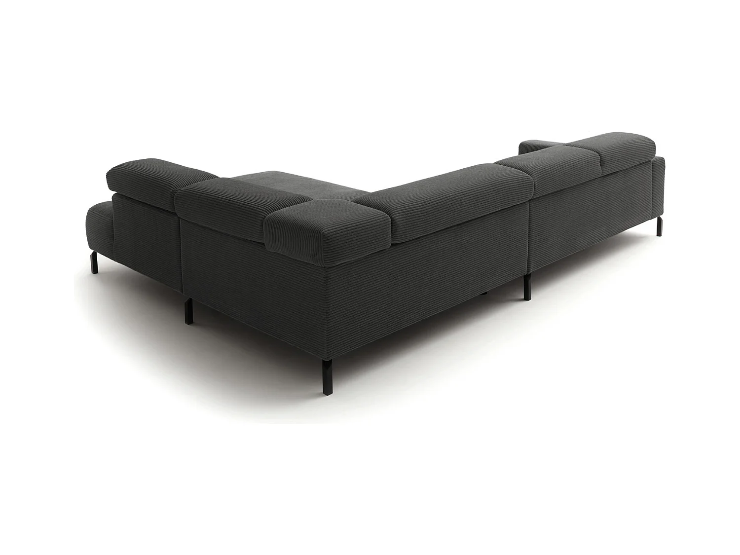 Ecksofa - Grau Cord - DELIA