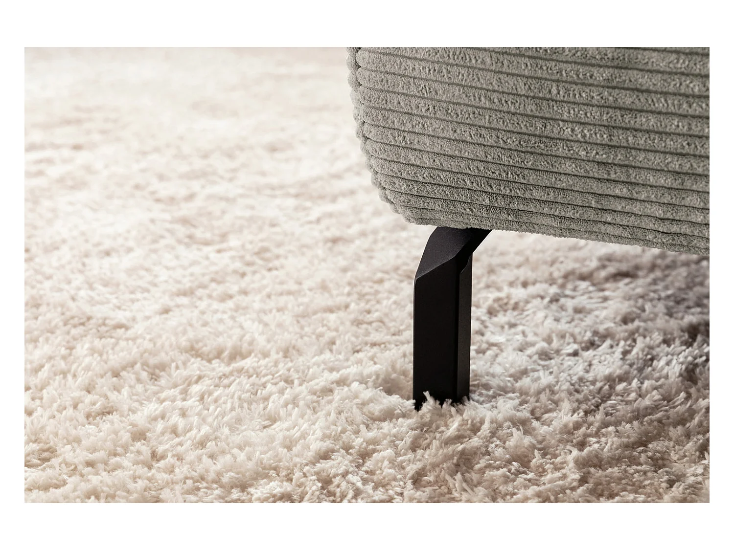 Canapé d'angle - gris pierre Velours côtelé - DELIA