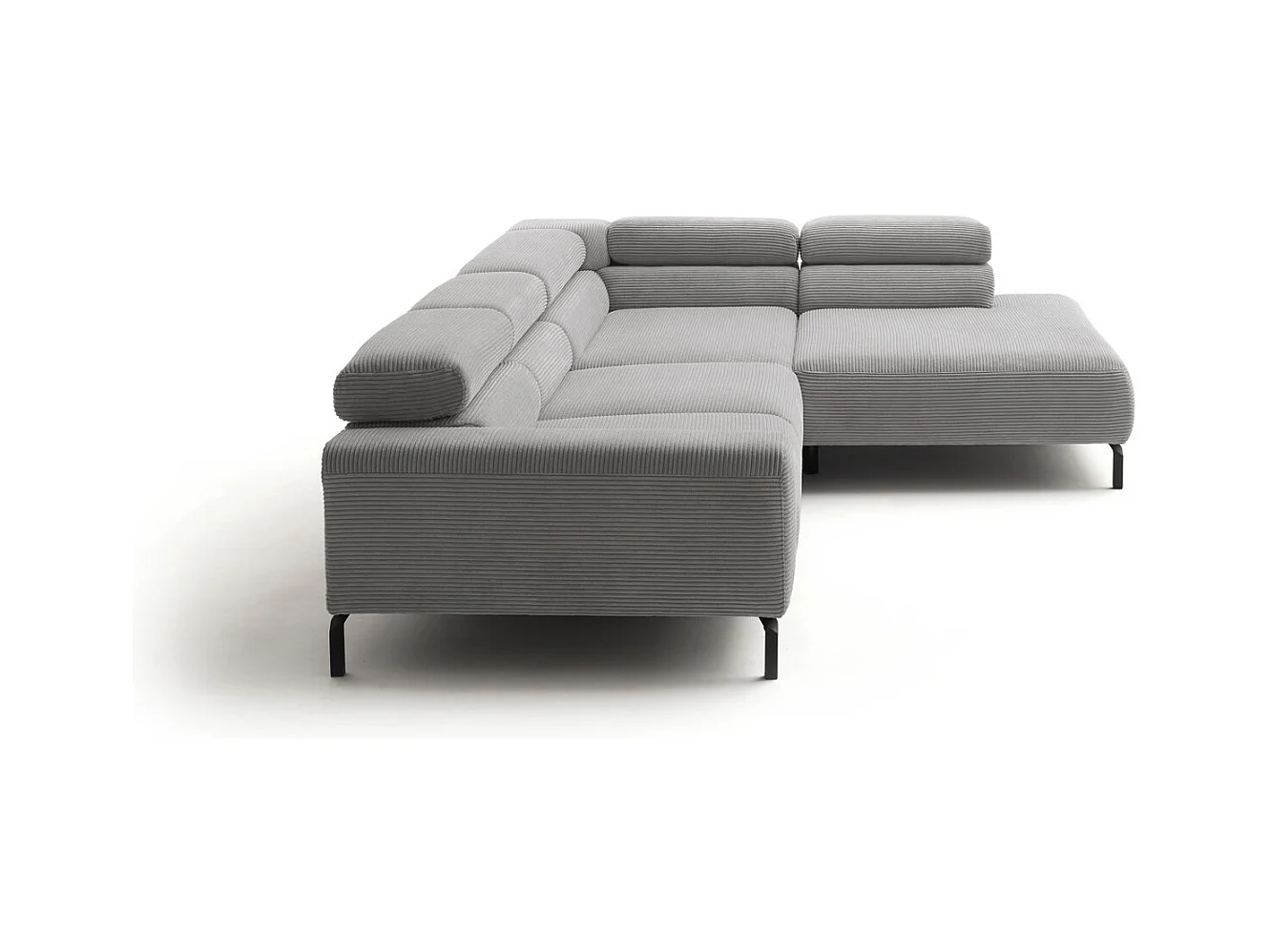 Canapé d'angle - gris pierre Velours côtelé - DELIA
