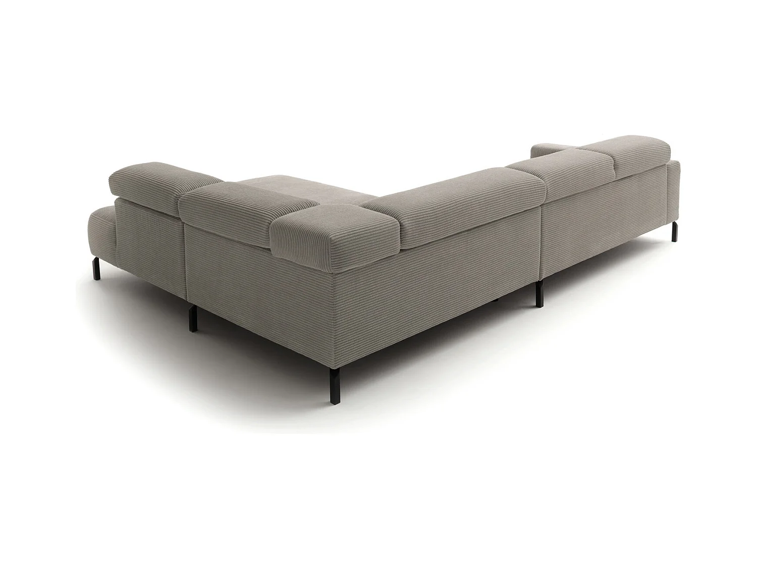 Canapé d'angle - gris pierre Velours côtelé - DELIA