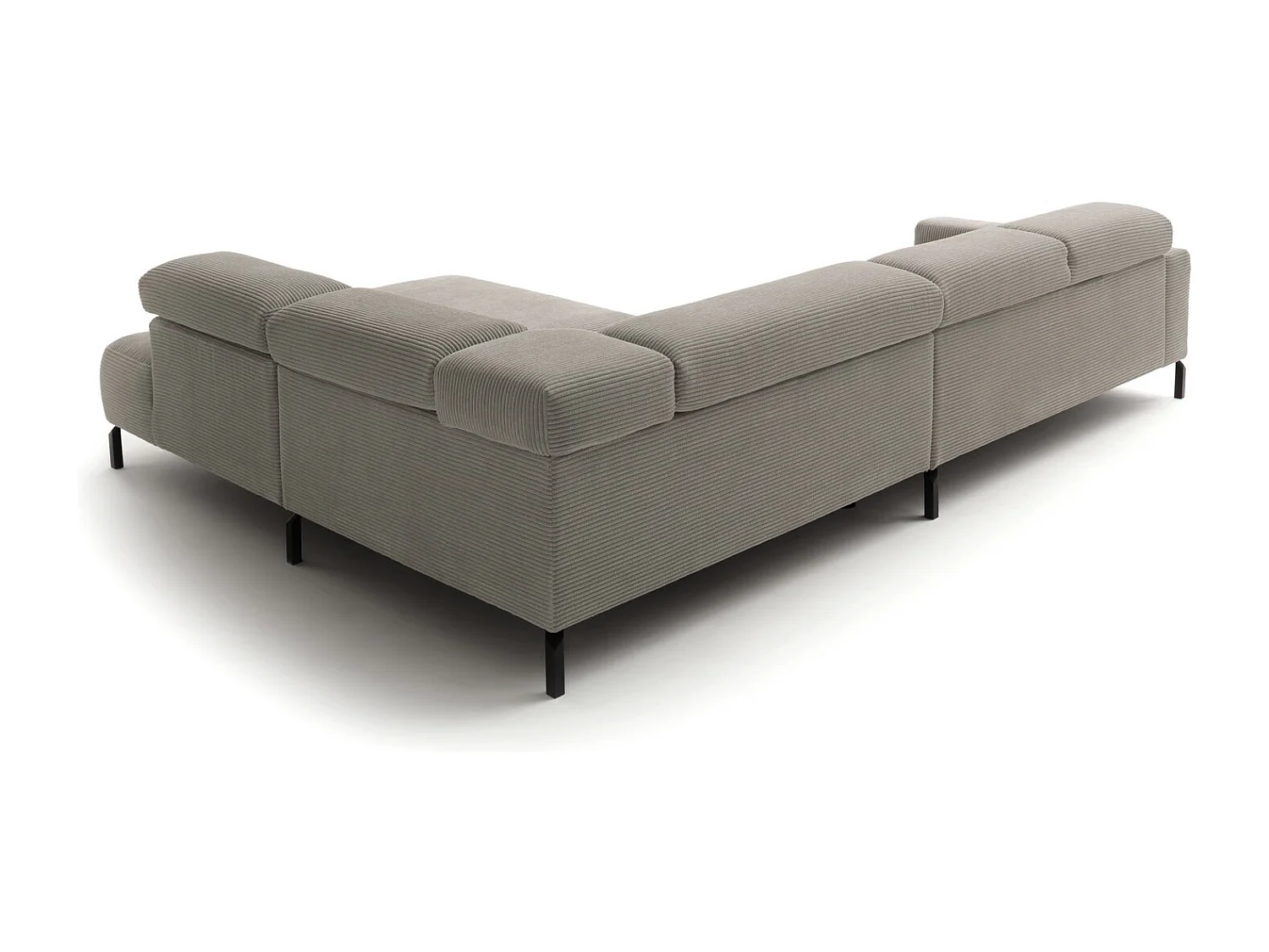 Ecksofa - Steingrau Cord - DELIA