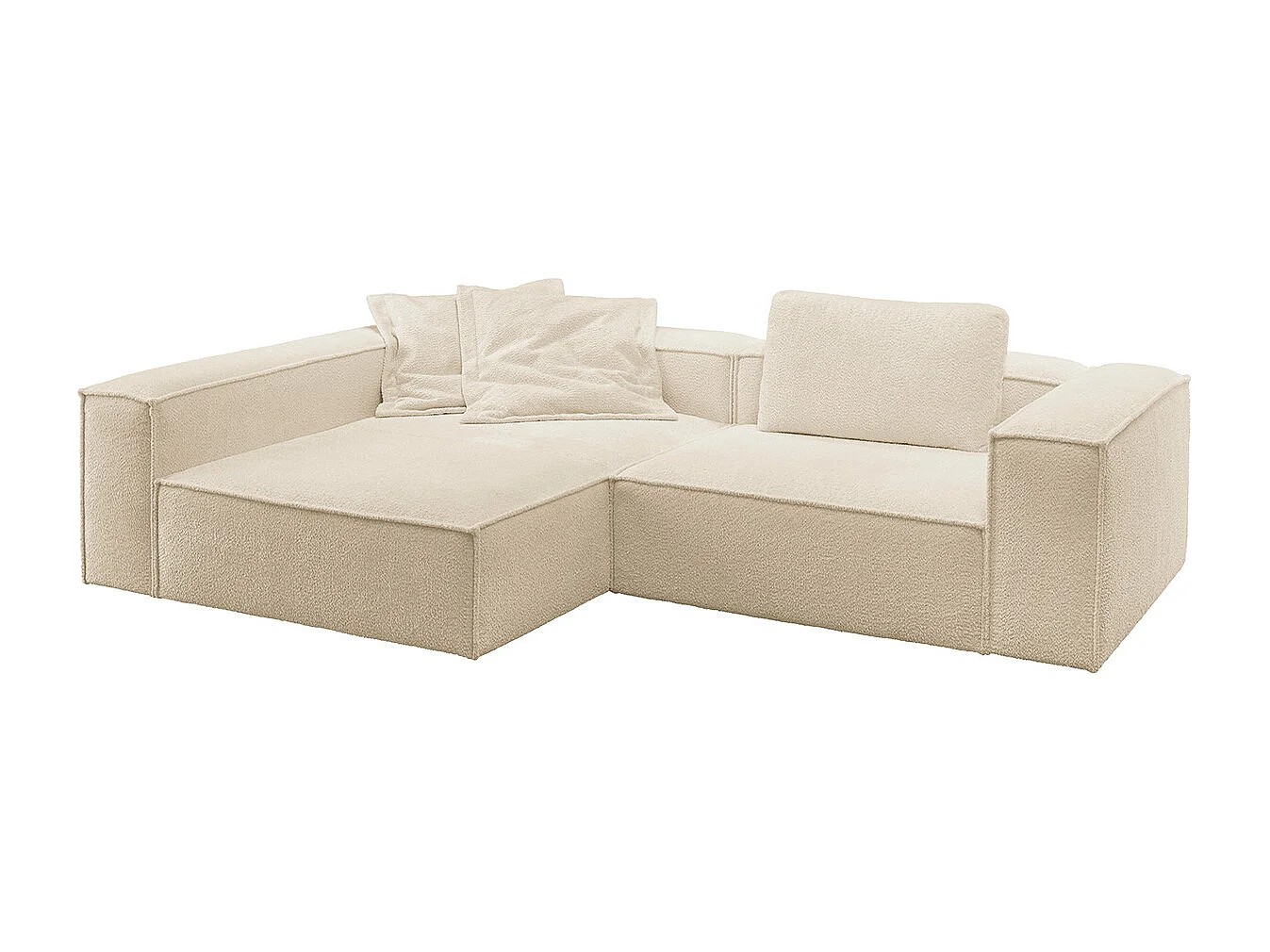Canapé d'angle - beige tissage plat - CARMO