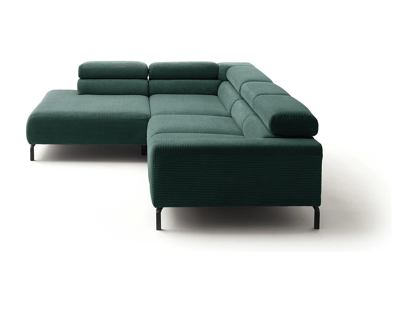 Ecksofa - Smaragdgrün Cord - DELIA