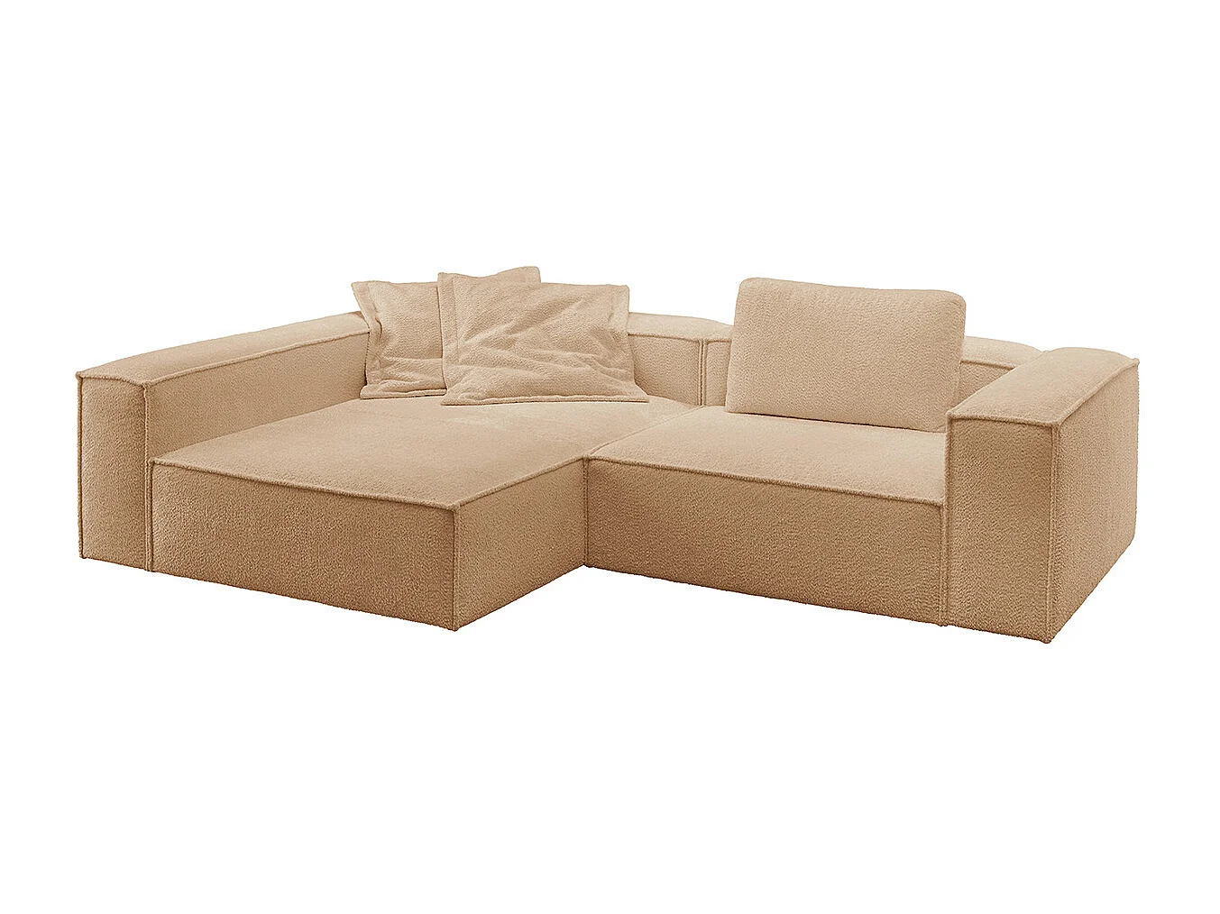 Ecksofa - Braun Flachgewebe - CARMO