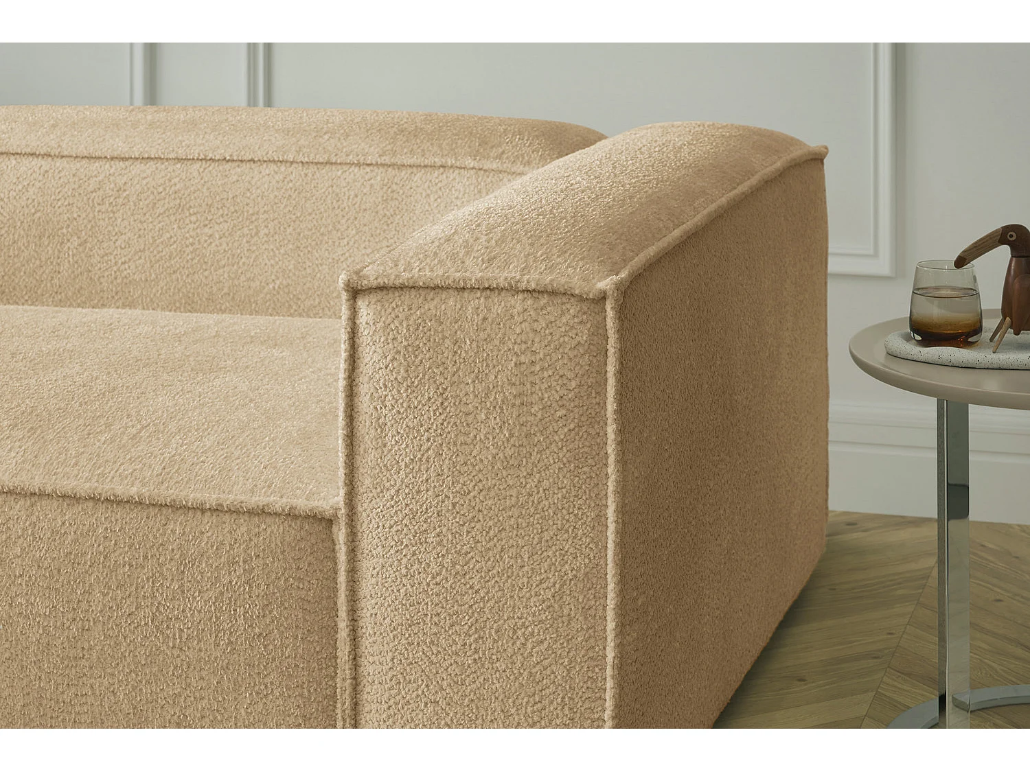 Ecksofa - Braun Flachgewebe - CARMO
