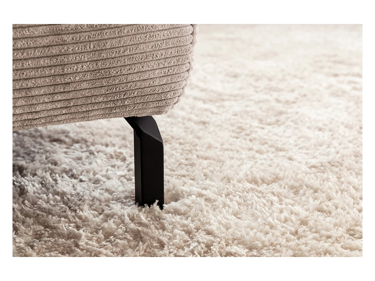 Canapé d'angle - taupe Velours côtelé - DELIA