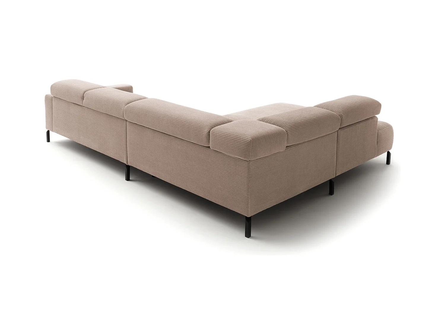 Canapé d'angle - taupe Velours côtelé - DELIA