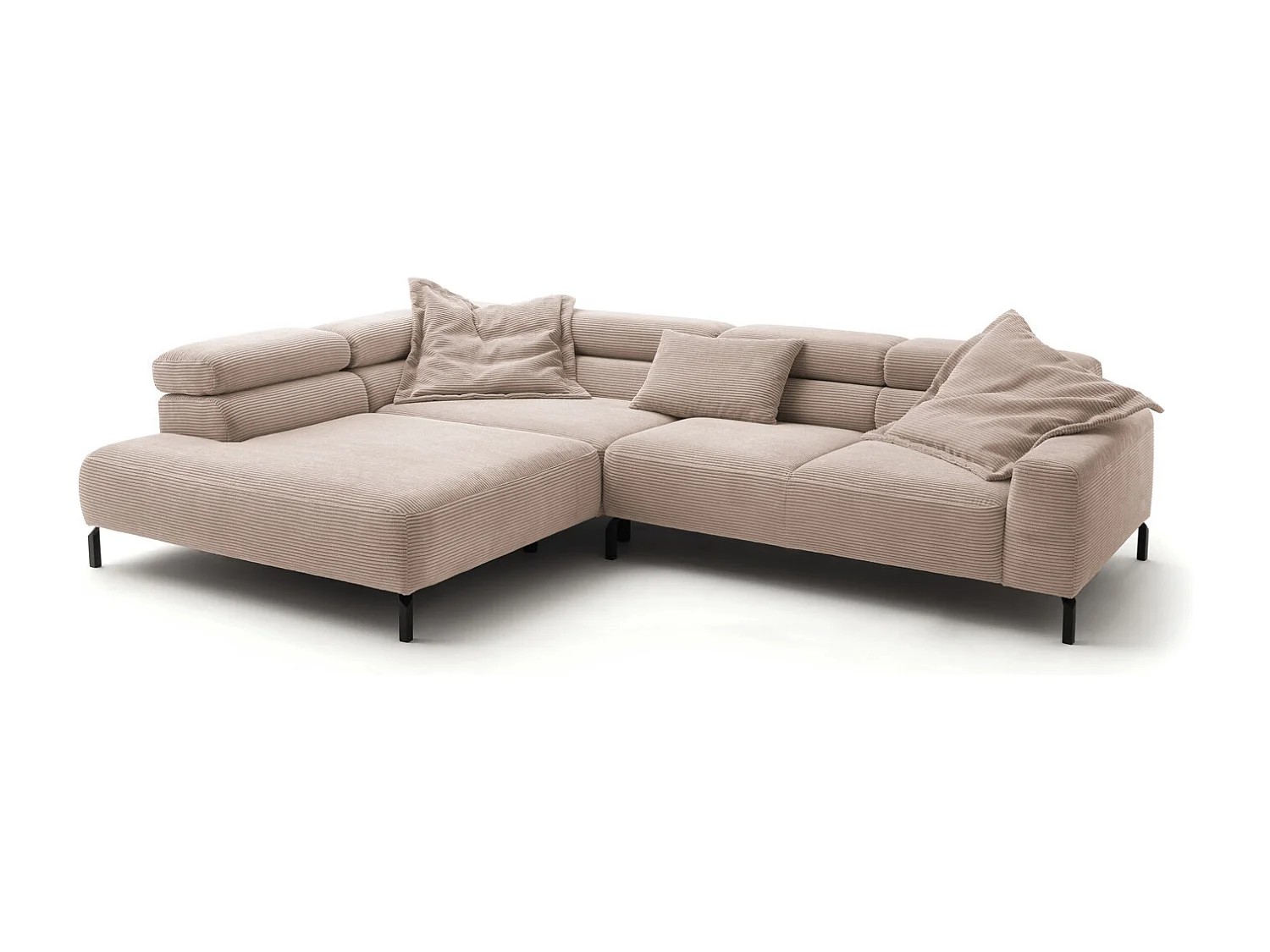 Ecksofa - Taupe Cord - DELIA