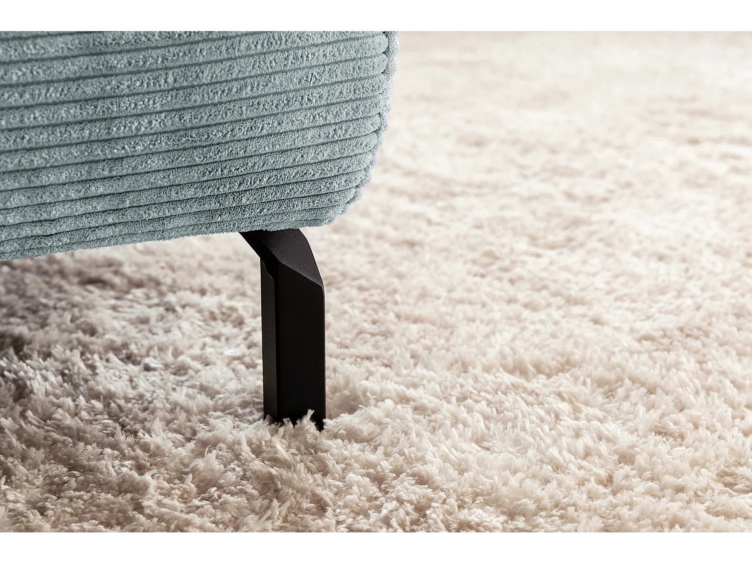 Ecksofa - Hellblau Cord - DELIA