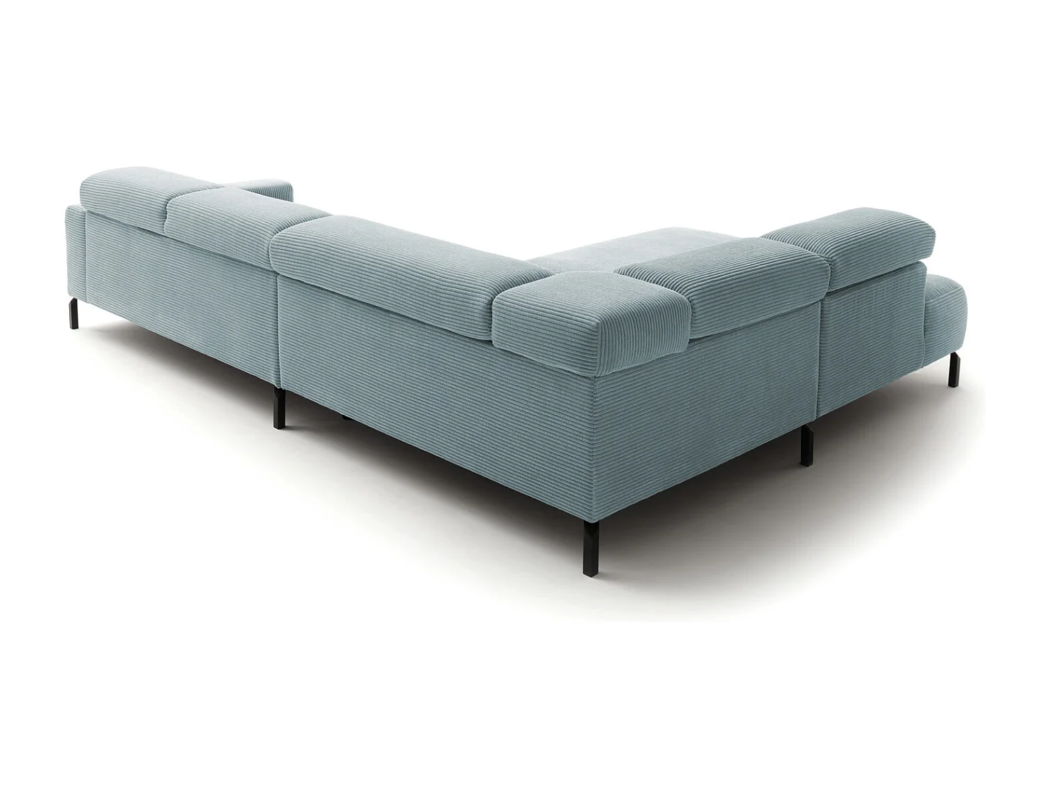 Ecksofa - Hellblau Cord - DELIA