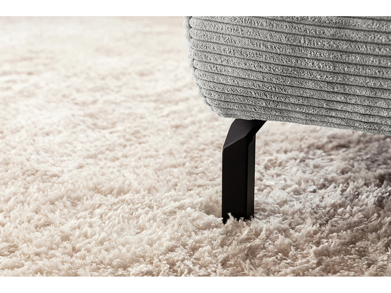 Ecksofa - Hellgrau Cord - DELIA