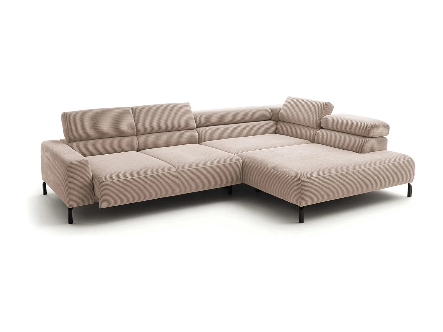 Ecksofa - Taupe Cord - DELIA