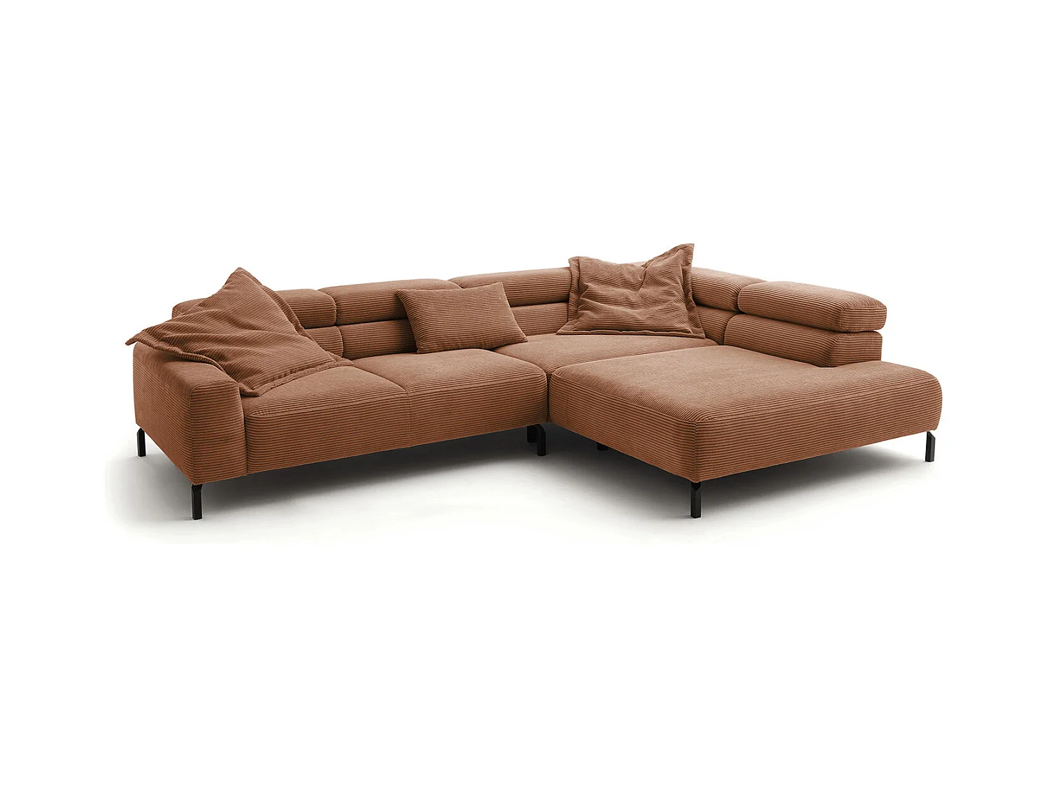 Sofá esquinero - marrón Pana - DELIA