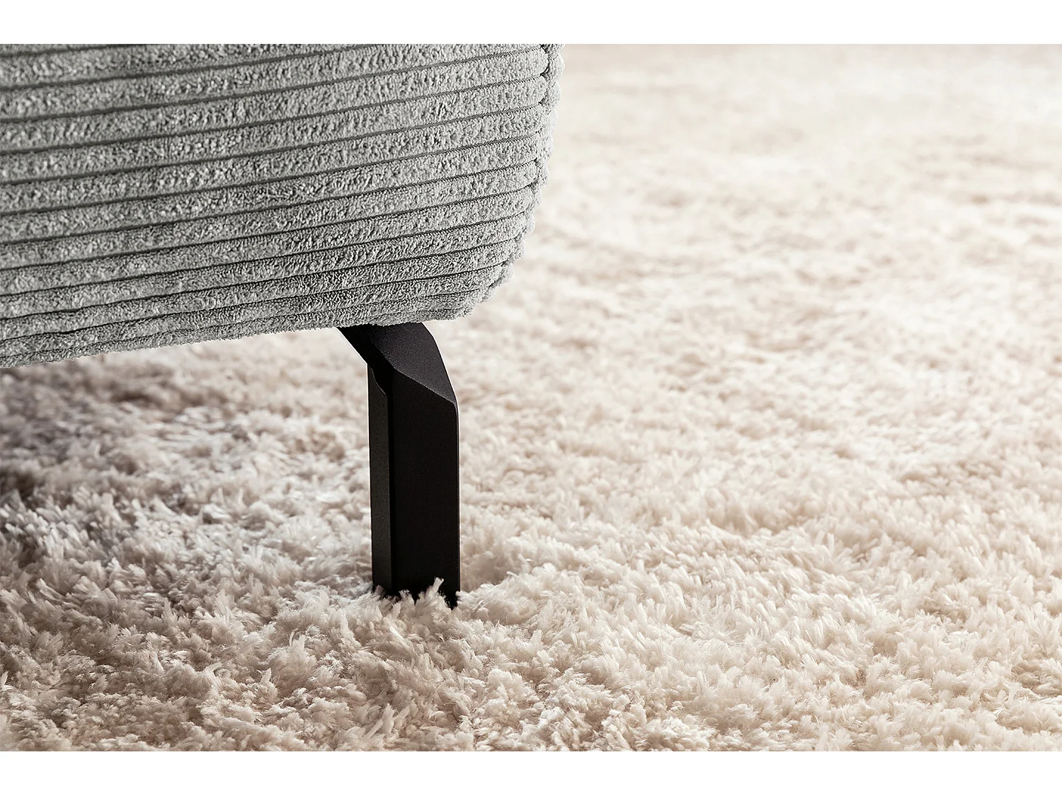 Ecksofa - Hellgrau Cord - DELIA