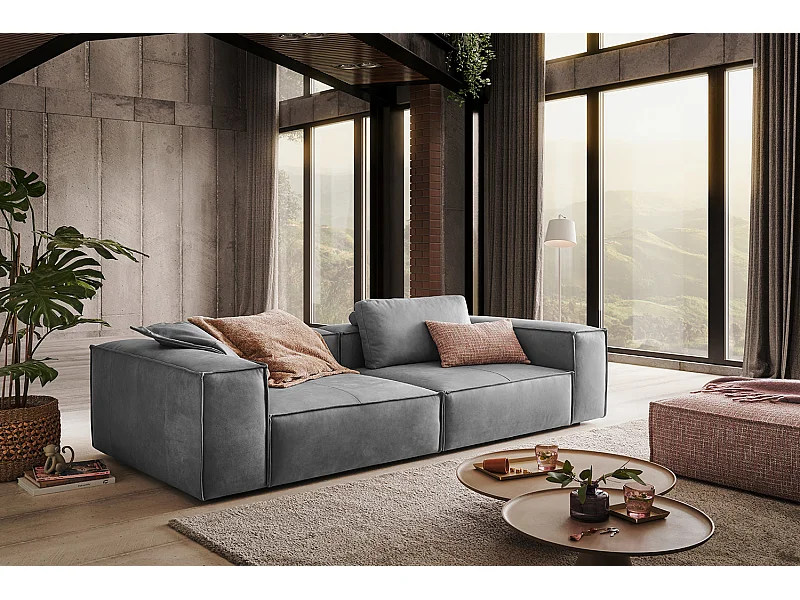 Sofa - Grau Leder - CARMO