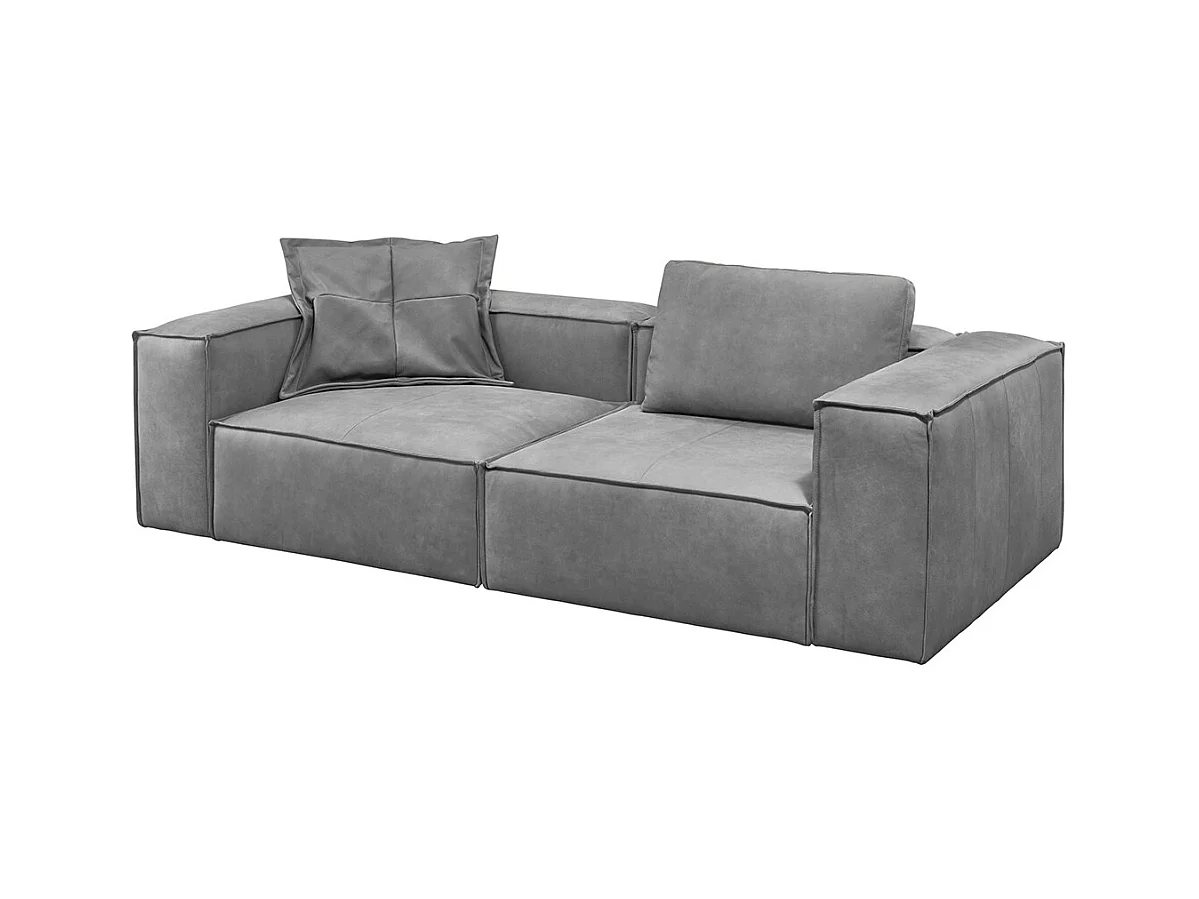 Canapé - Gris cuir - CARMO