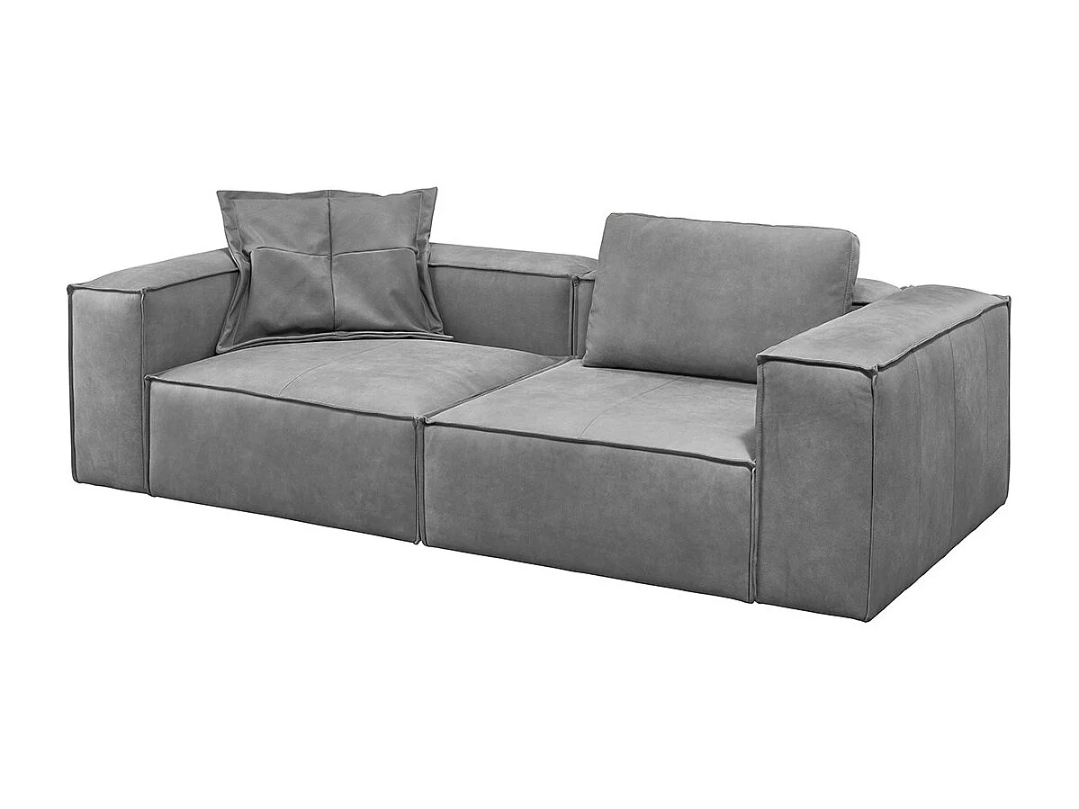 Sofa - Grau Leder - CARMO