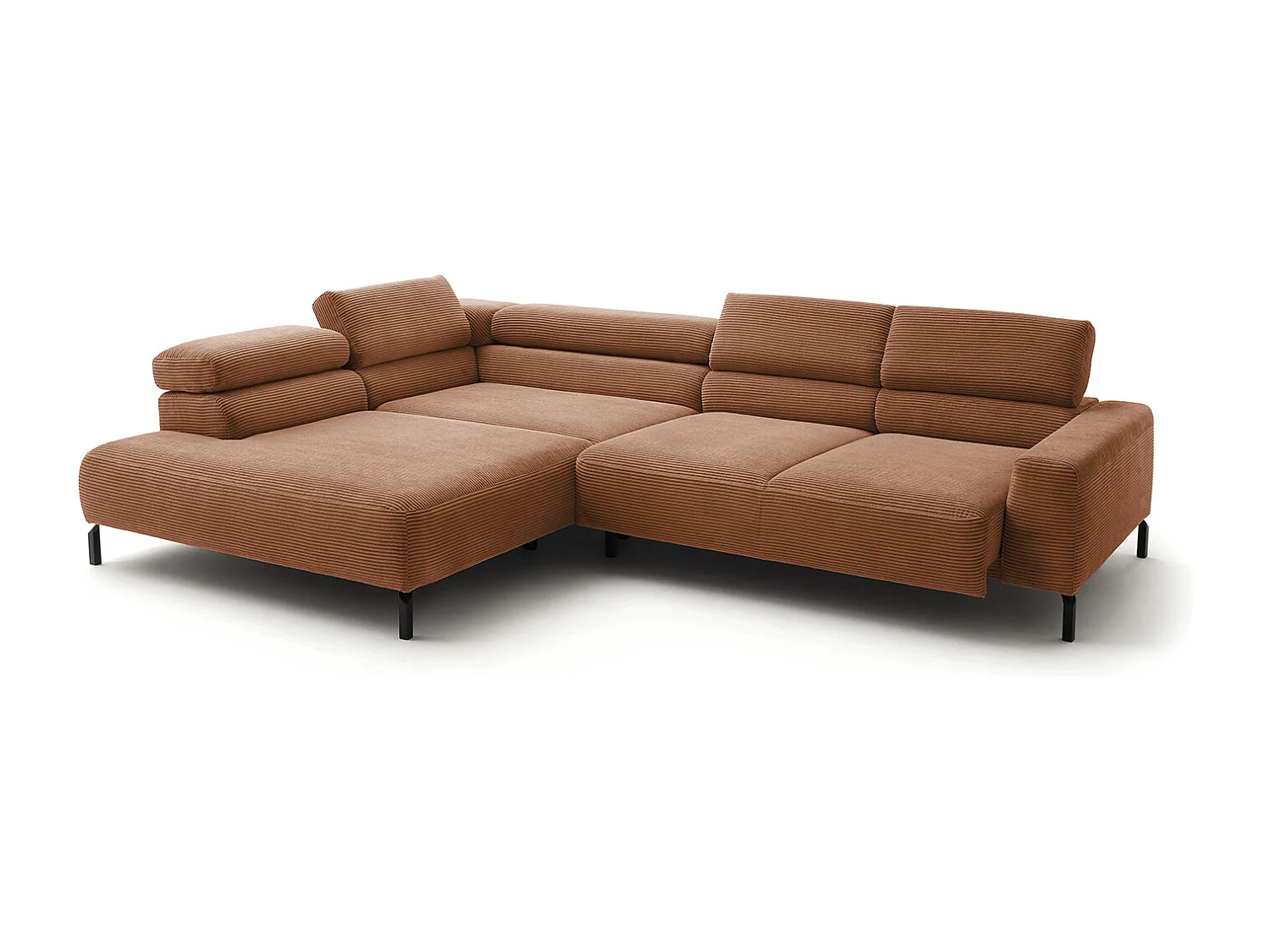 Ecksofa - Braun Cord - DELIA