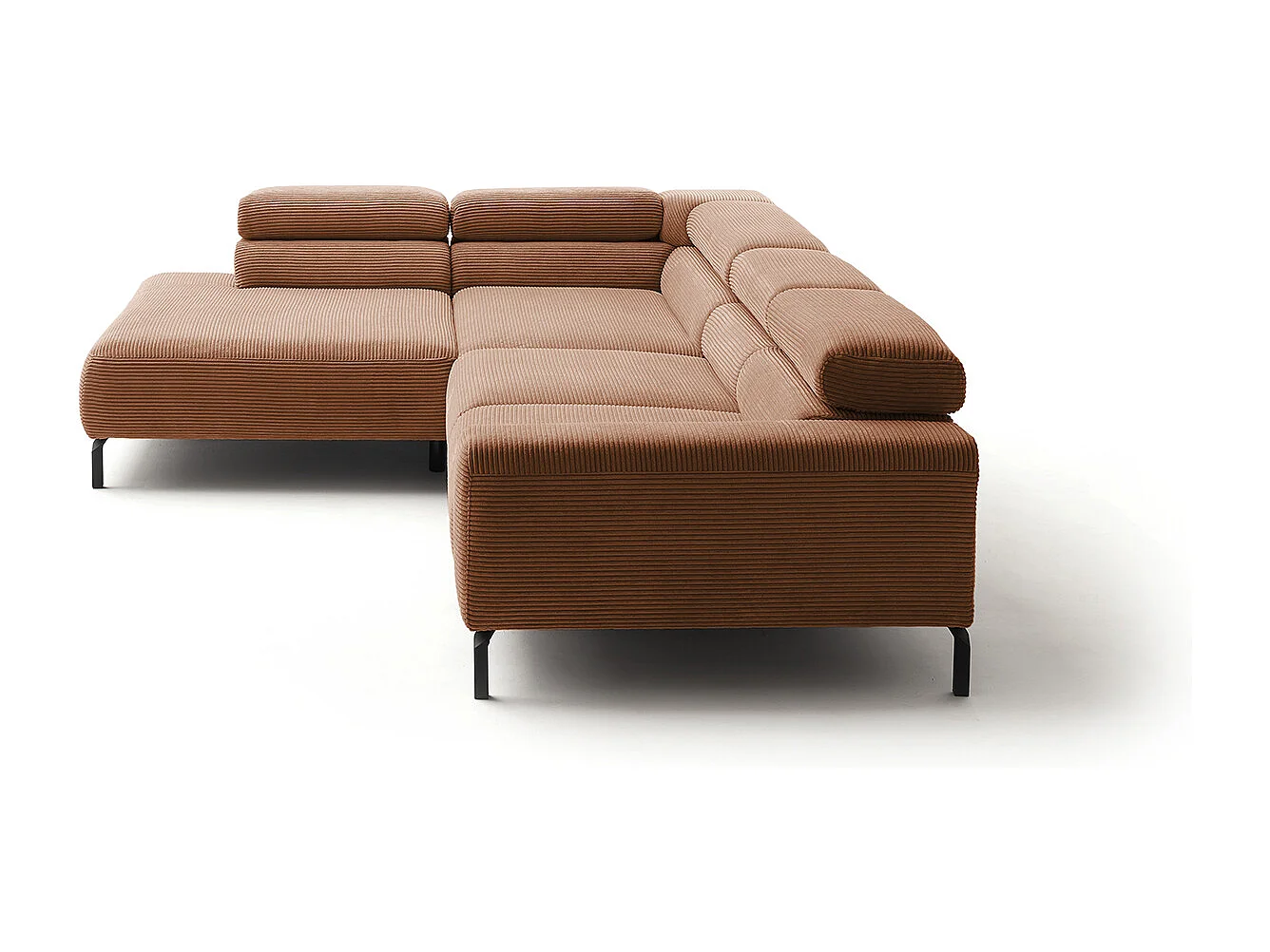 Ecksofa - Braun Cord - DELIA