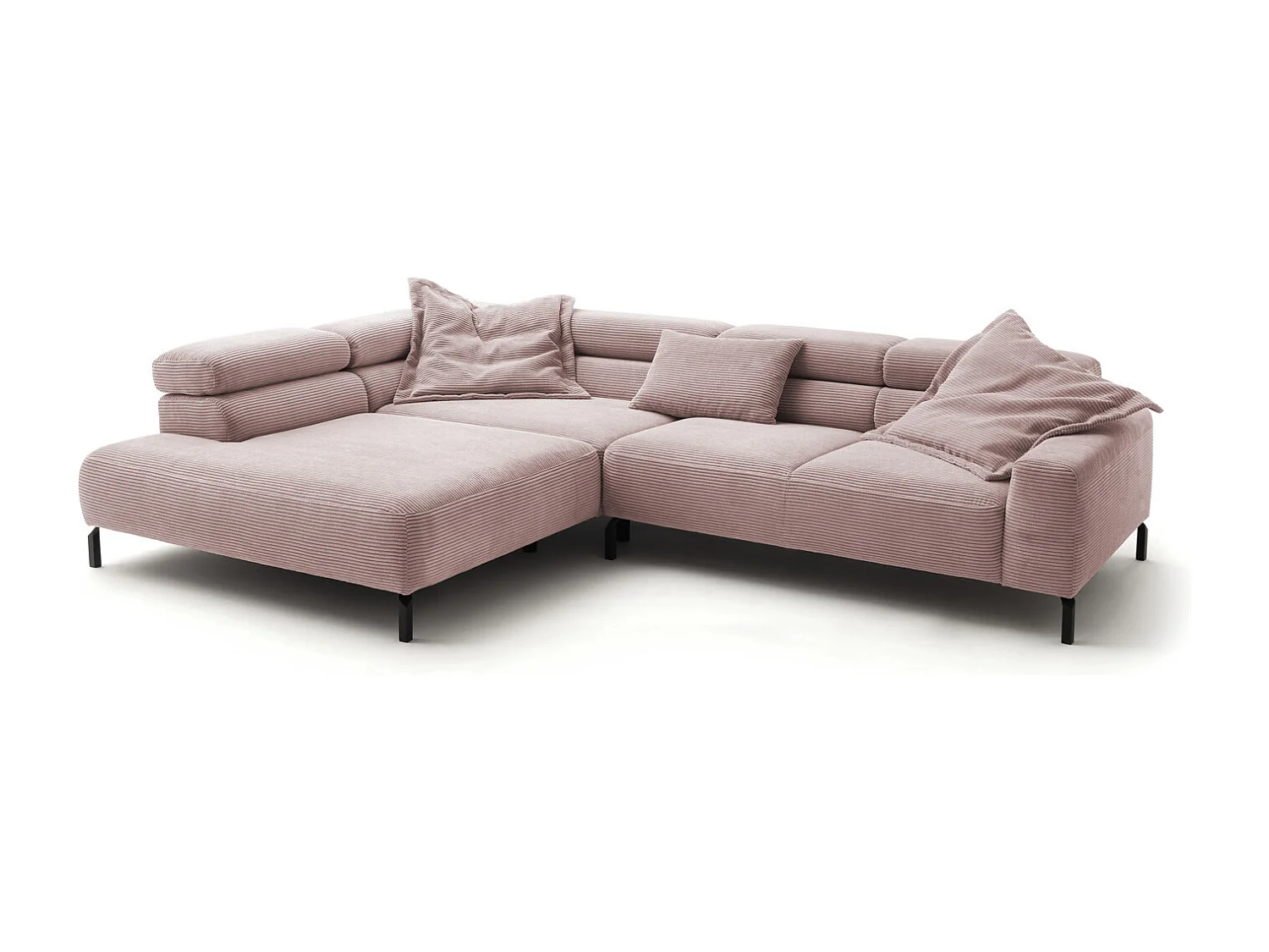 Ecksofa - Pink Cord - DELIA