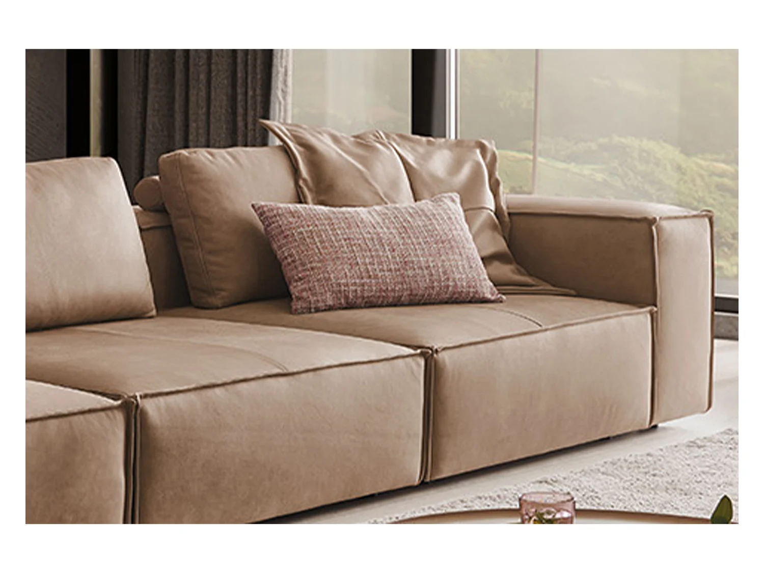 Canapé - taupe cuir - CARMO