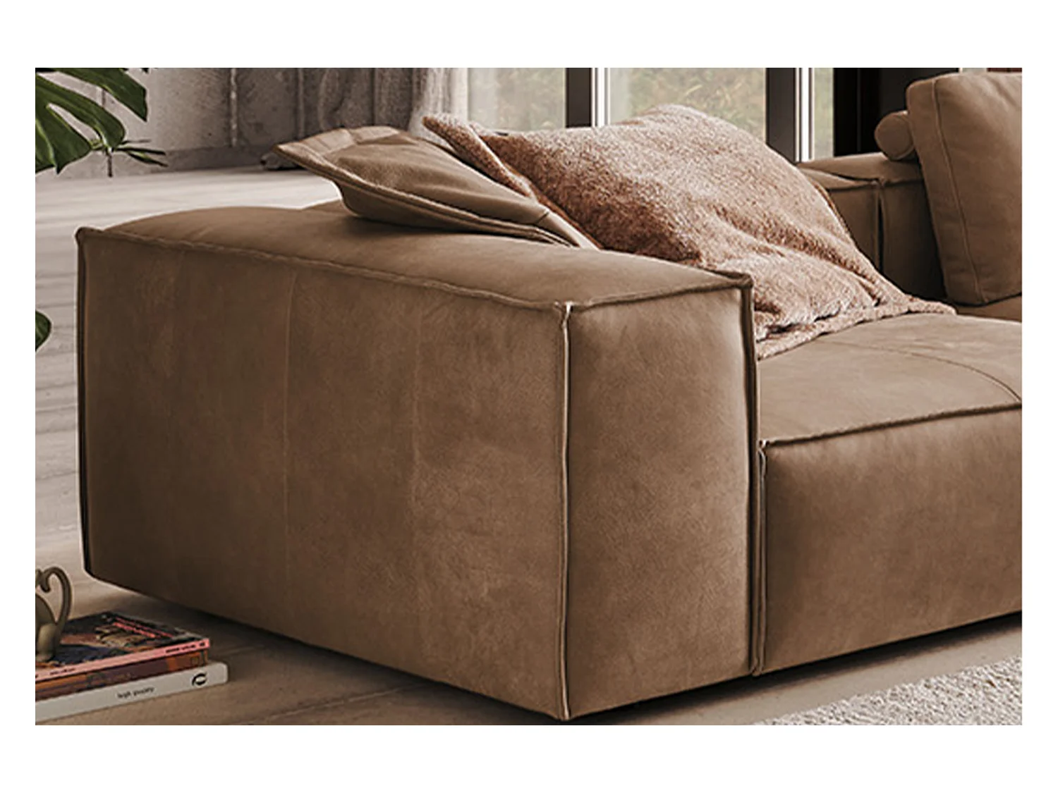 Canapé - taupe cuir - CARMO