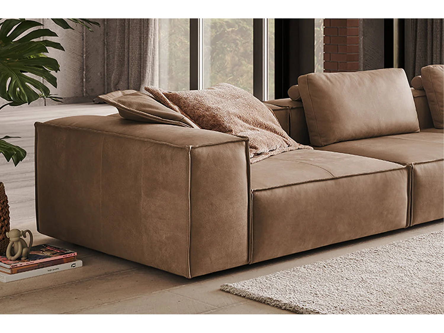 Sofa - Taupe Leder - CARMO