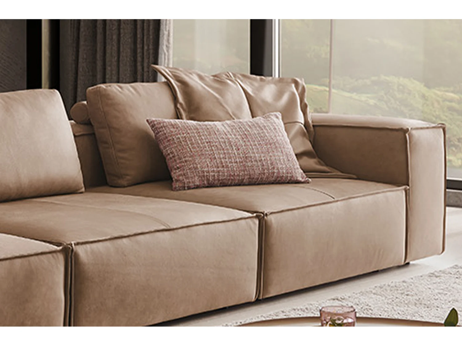 Sofa - Taupe Leder - CARMO