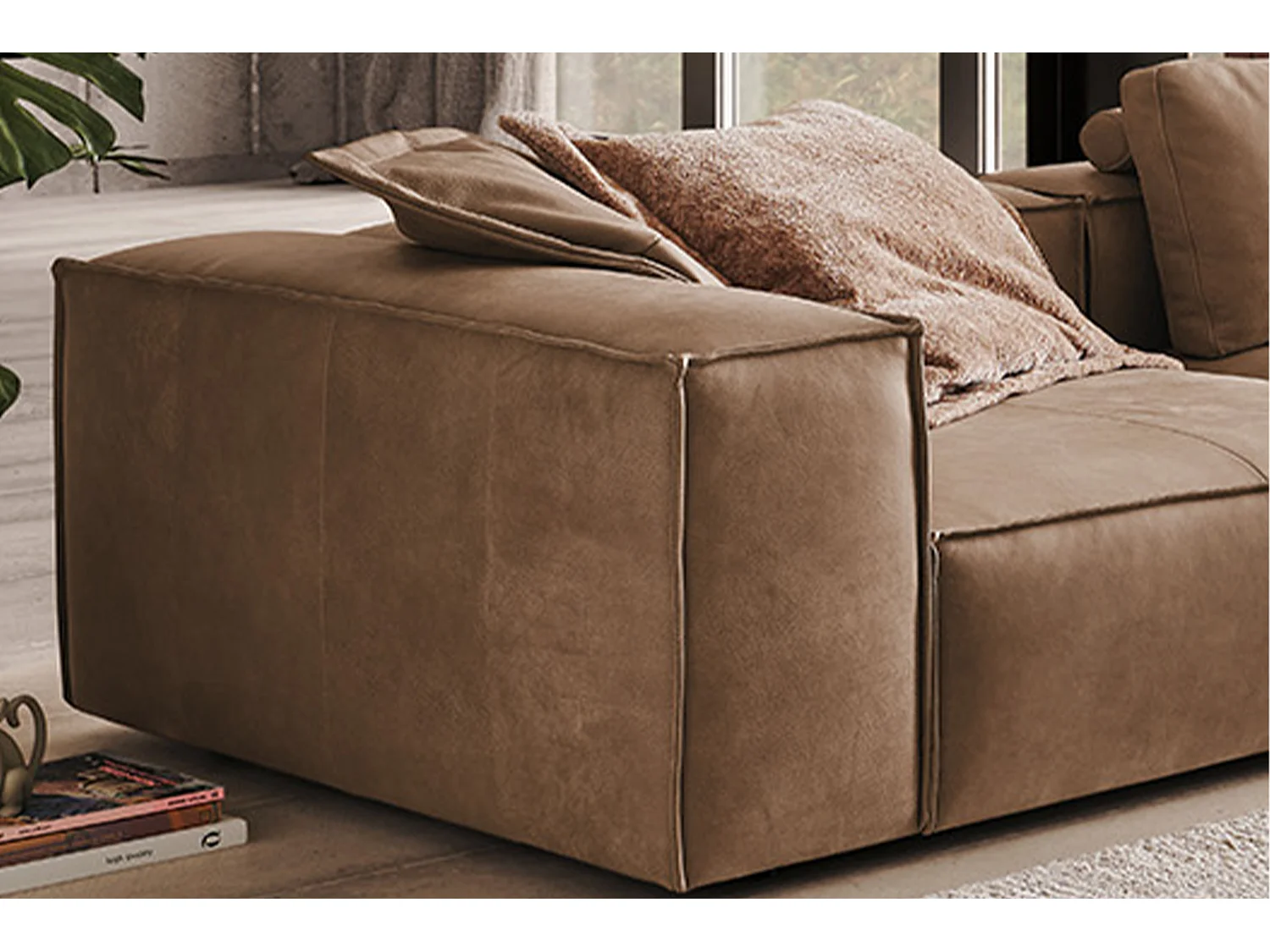 Sofa - Taupe Leder - CARMO