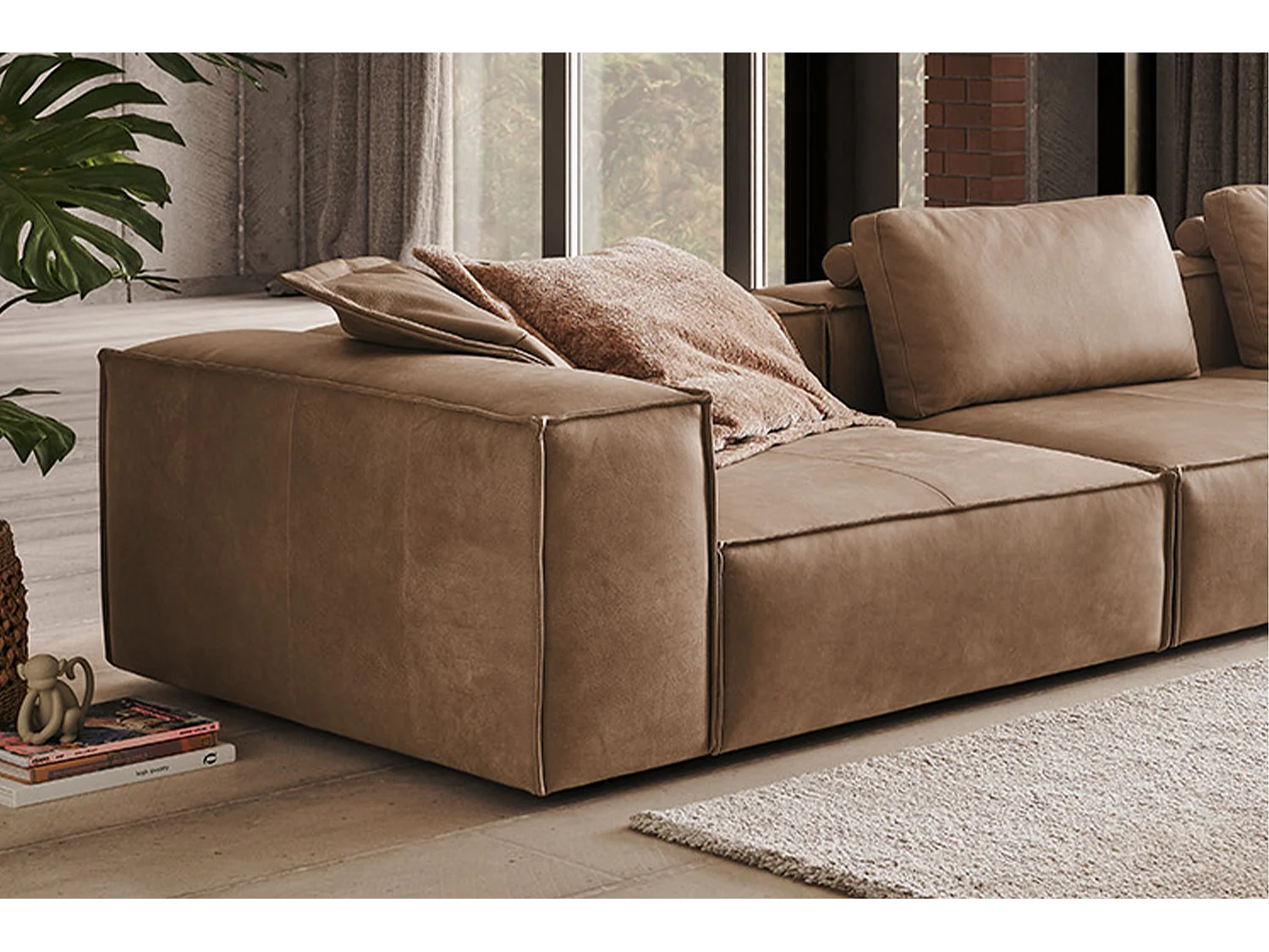 Sofa - Taupe Leder - CARMO